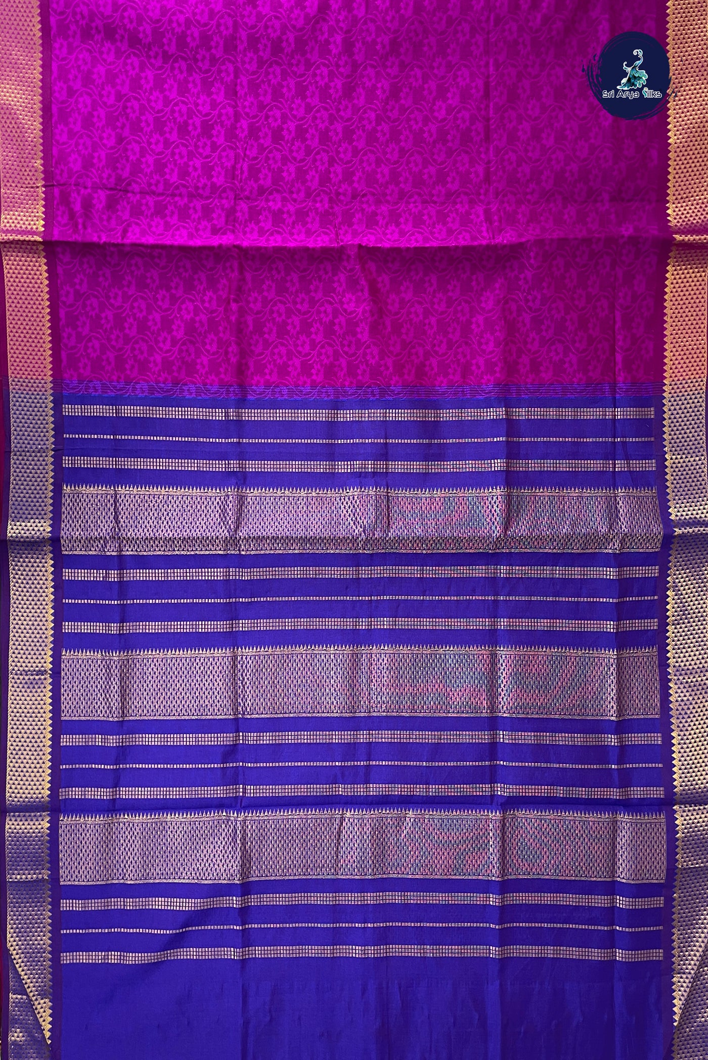 Vadamalli Half Pure Silk Cotton Saree With Embossed Pattern