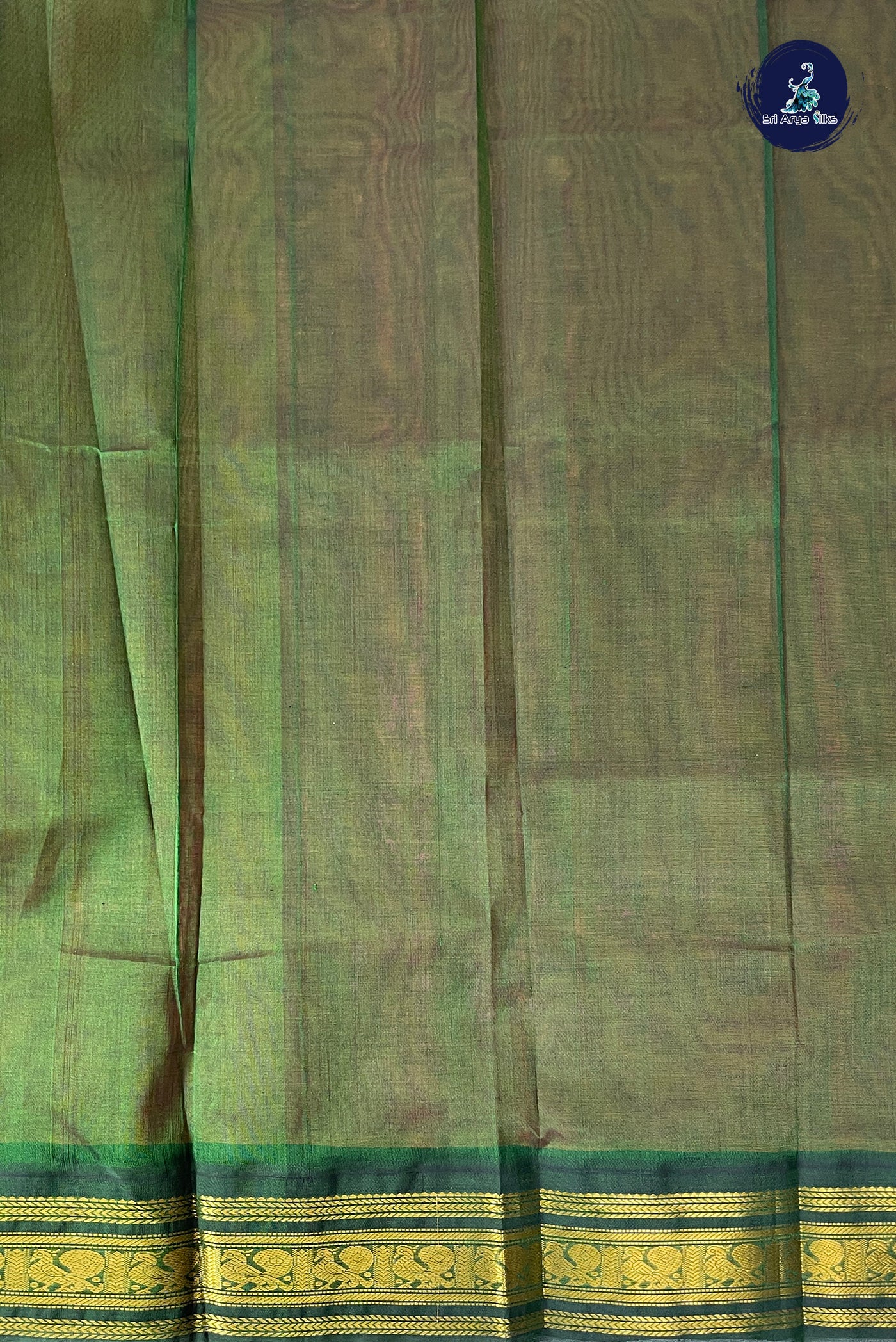 Dual Tone Pink Korvai Silk Cotton Saree With Plain Pattern