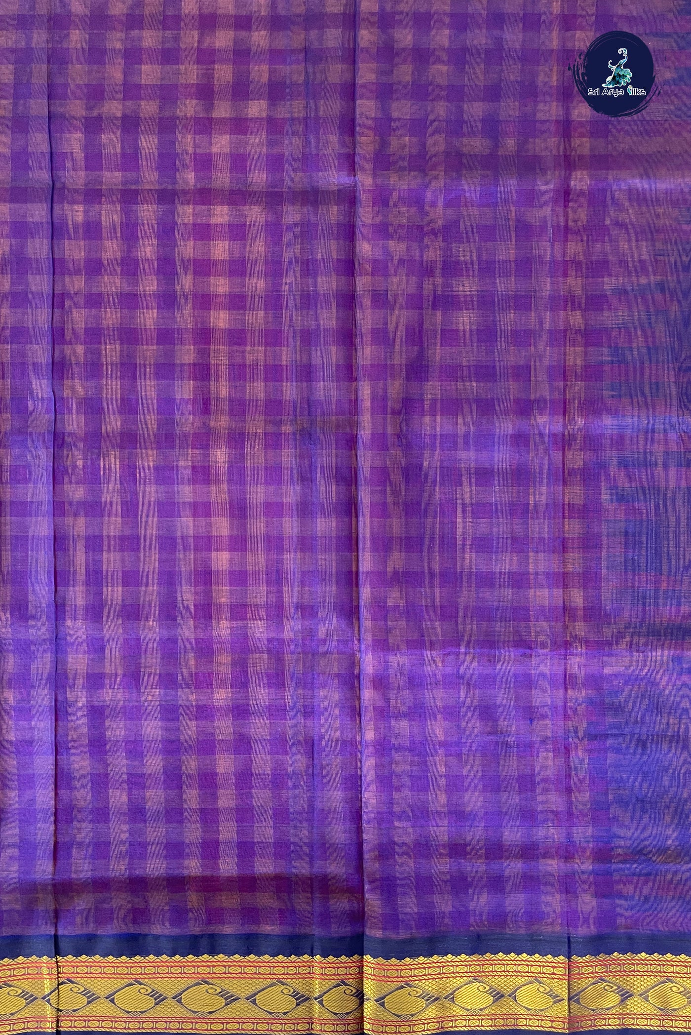 Multi Colour Checked Saree With Paalum Pazham Kattam Pattern