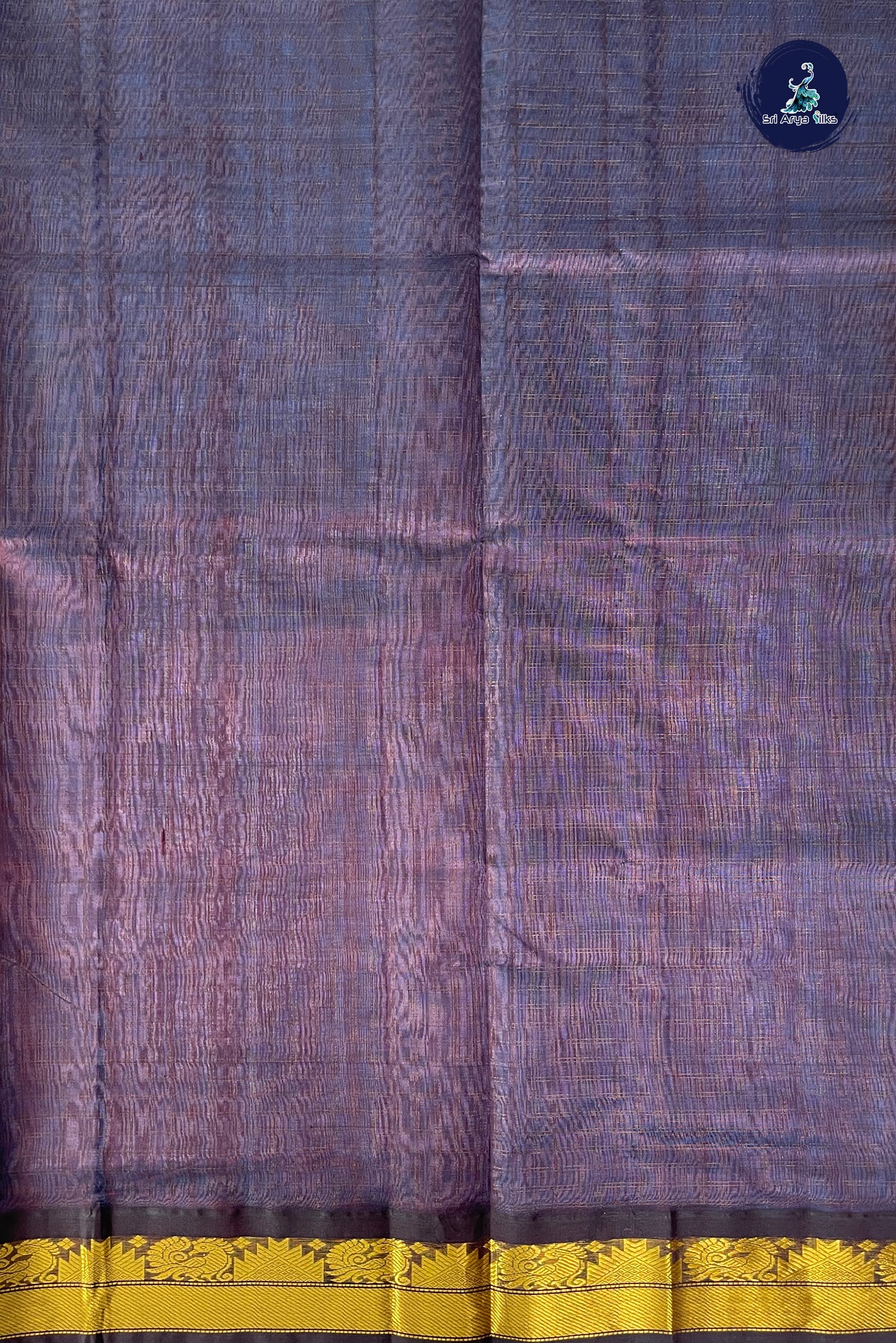 Light Blue Checked Saree With Zari Checked Pattern