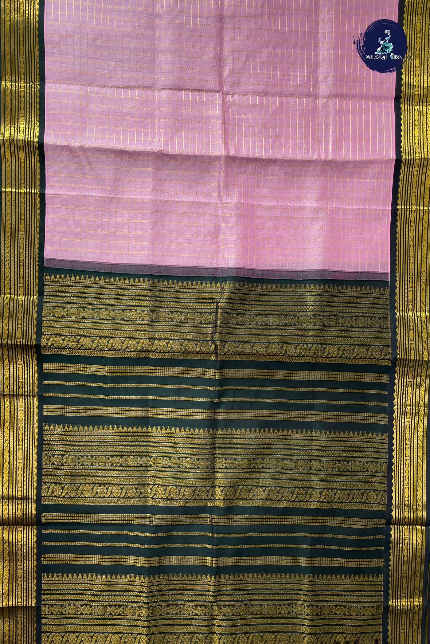 Lotus Pink Checked Saree With Zari Checked Pattern