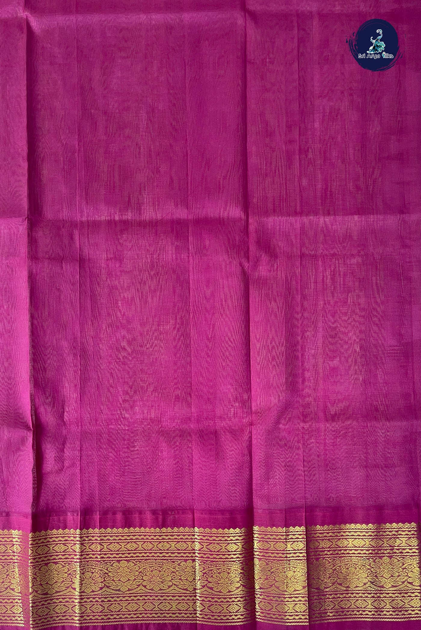 Lotus Pink Korvai Silk Cotton Saree With Zari Buttas Pattern