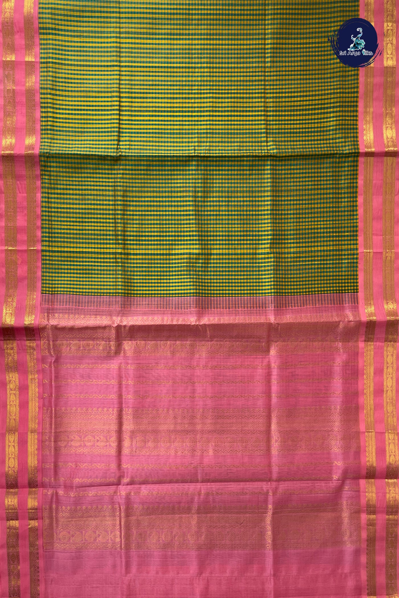Multi Colour Checked Saree With Checked Pattern