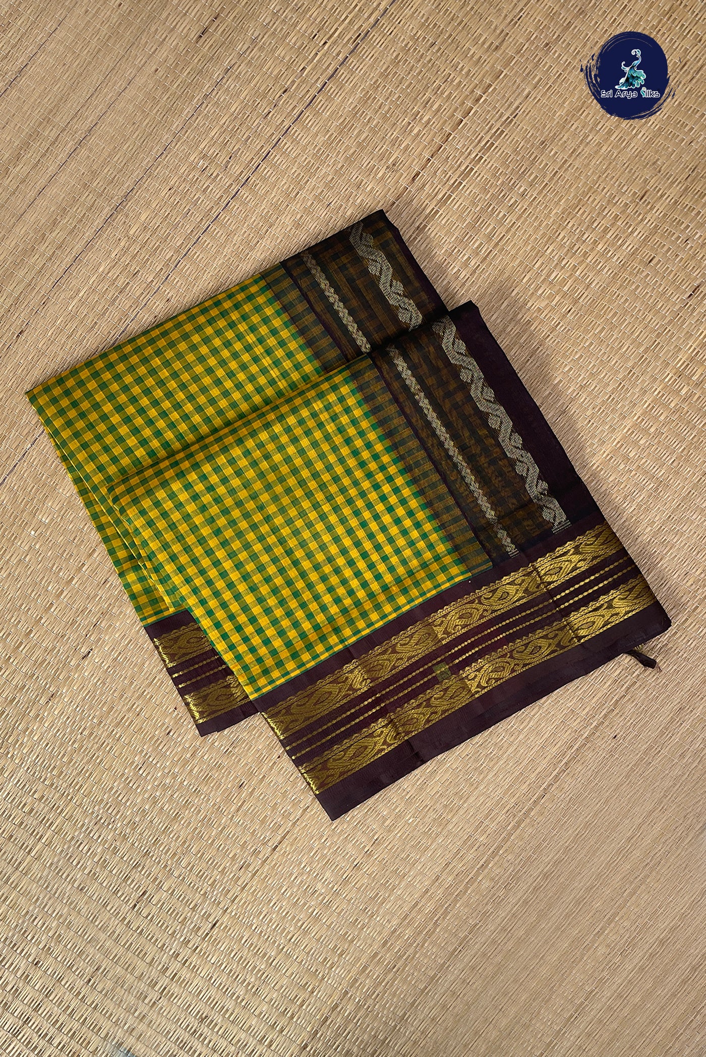 Multi Colour Checked Saree With Checked Pattern