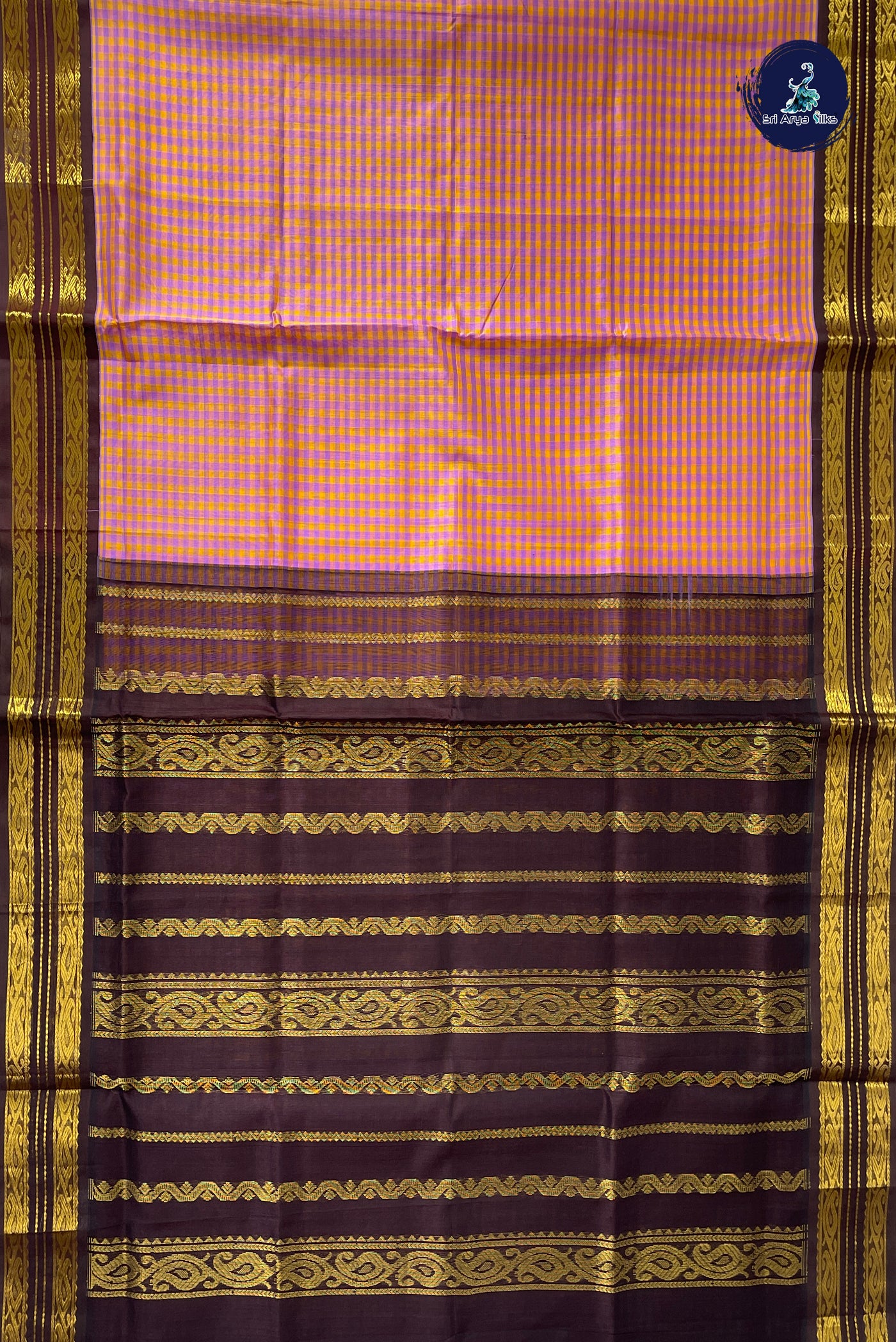 Multi Colour Checked Saree With Checked Pattern