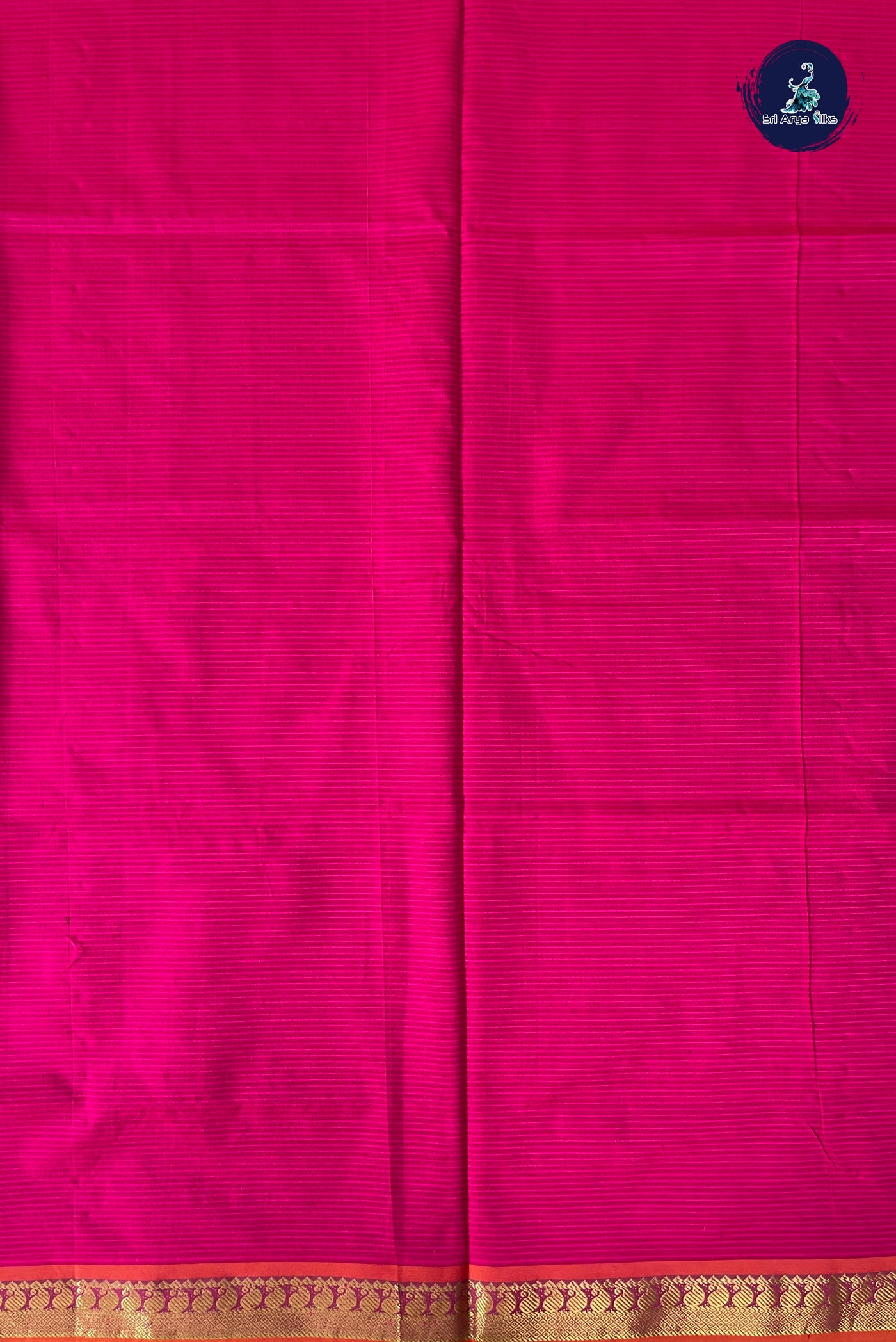 Teal Half Pure Silk Cotton Saree With Doria Lines Pattern