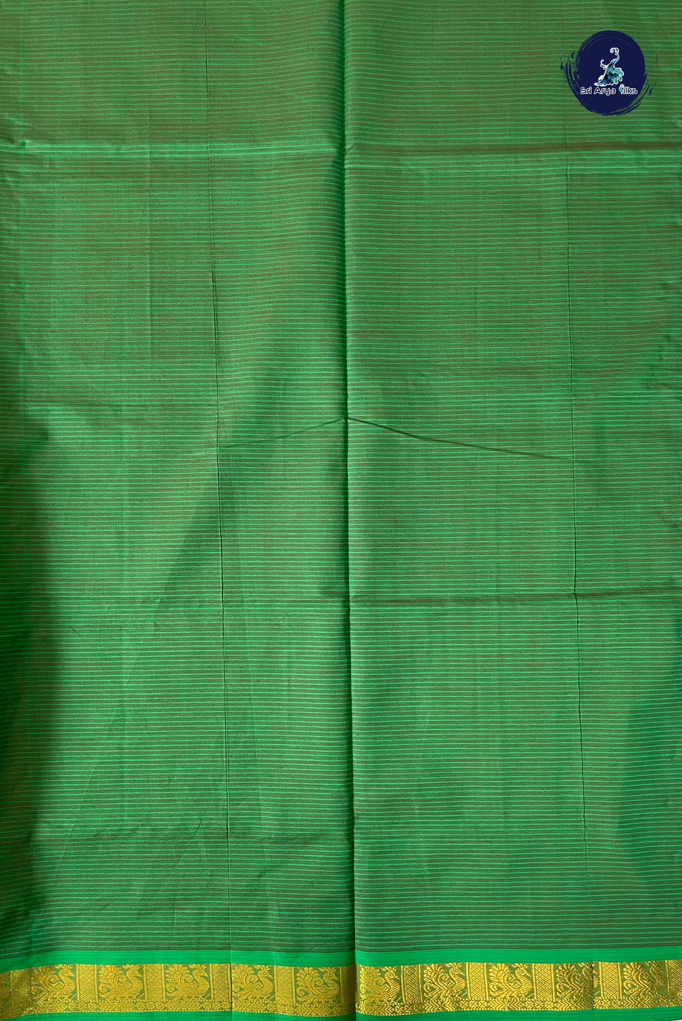 Red Half Pure Silk Cotton Saree With Doria Lines Pattern