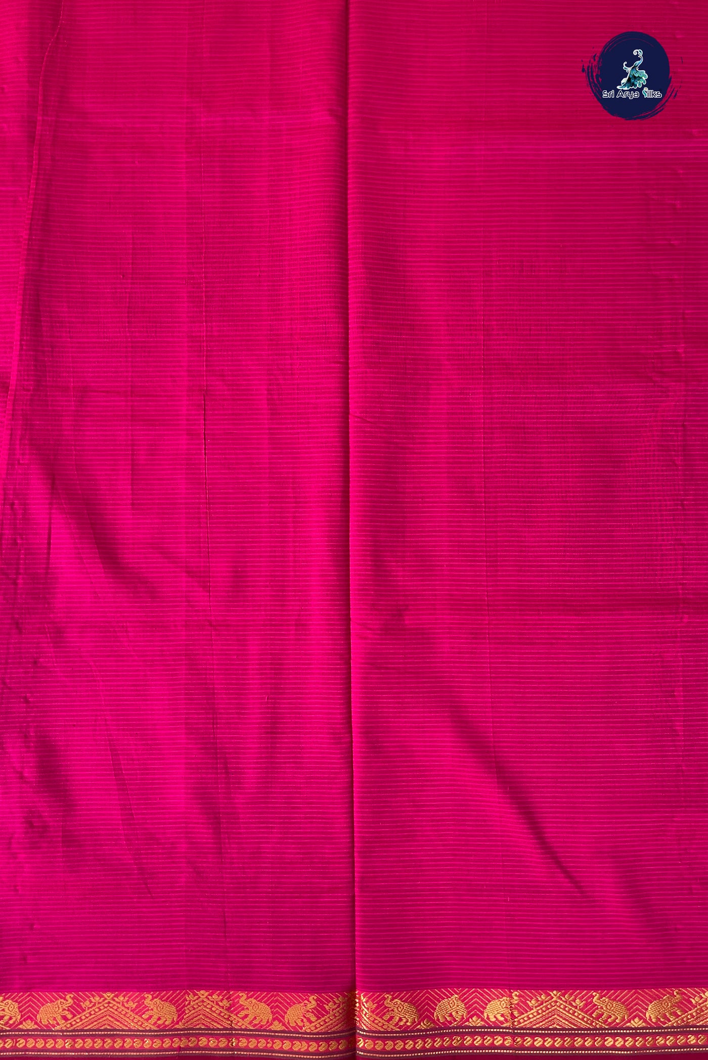 Brown Half Pure Silk Cotton Saree With Doria Lines Pattern