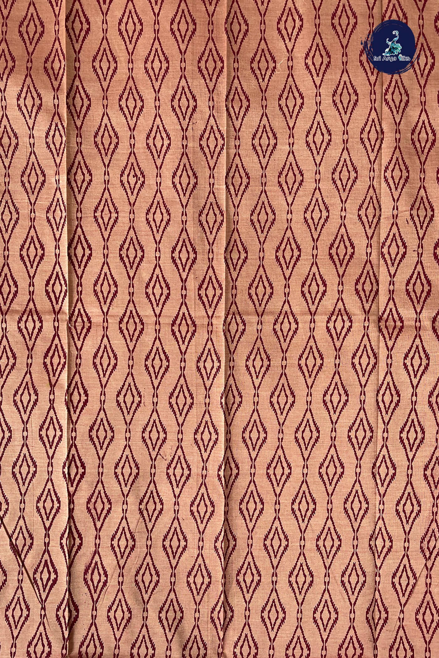 Brown Half Pure Silk Cotton Saree With Printed Pattern