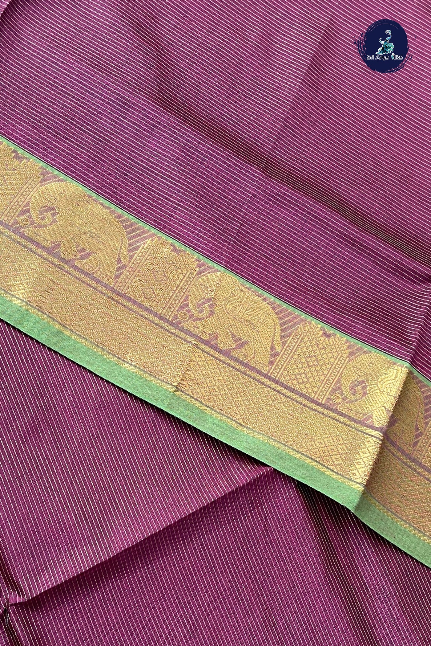 Brown Half Pure Silk Cotton Saree With Vaira Oosi Pattern