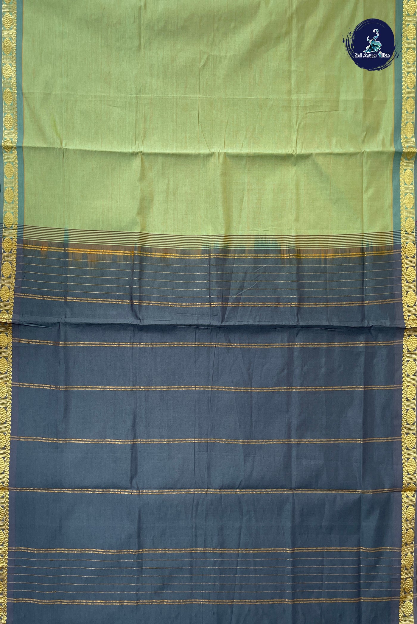Pastel Shade Half Pure Silk Cotton Saree With Plain Pattern