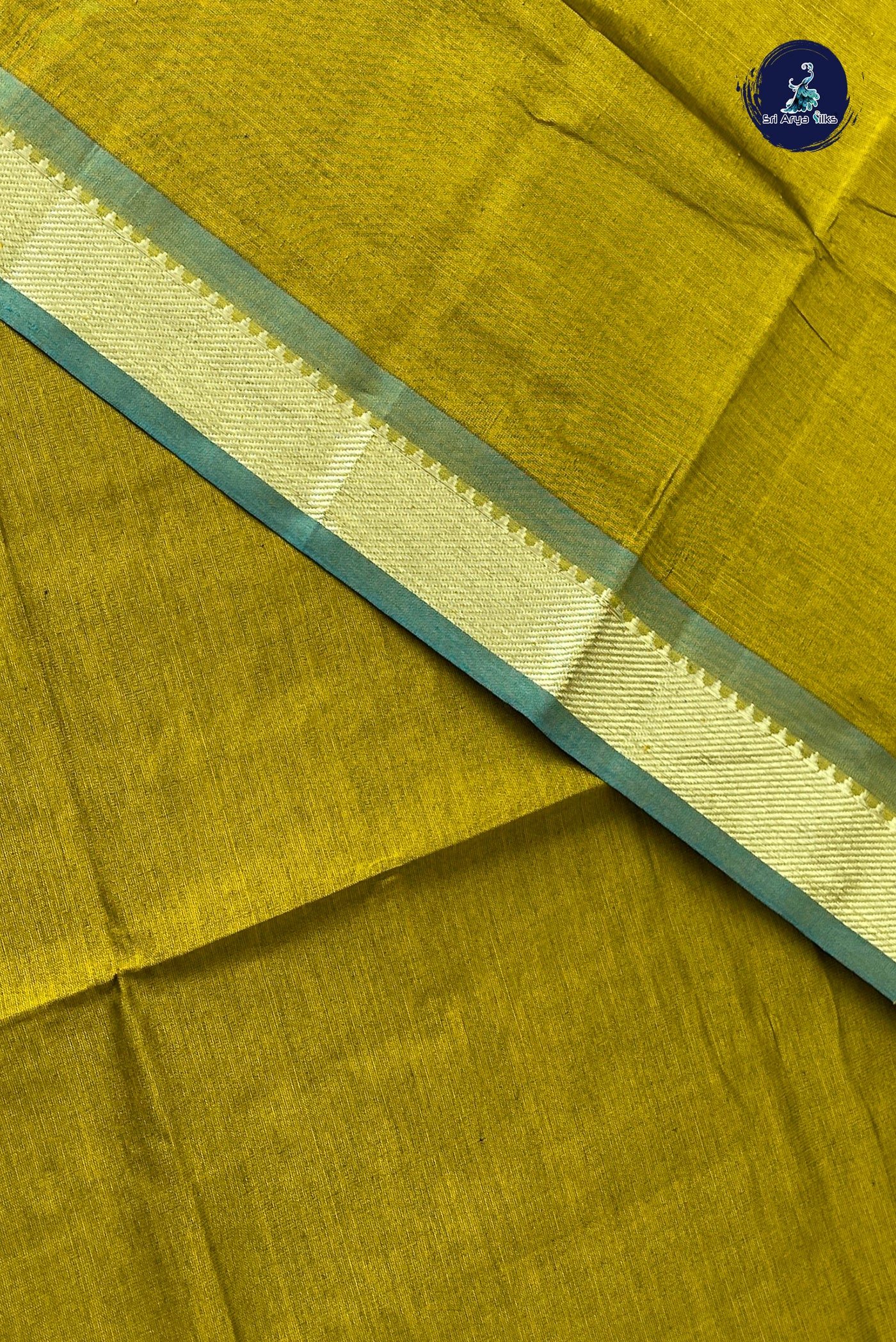 Golden Mustard Half Pure Silk Cotton Saree With Plain Pattern