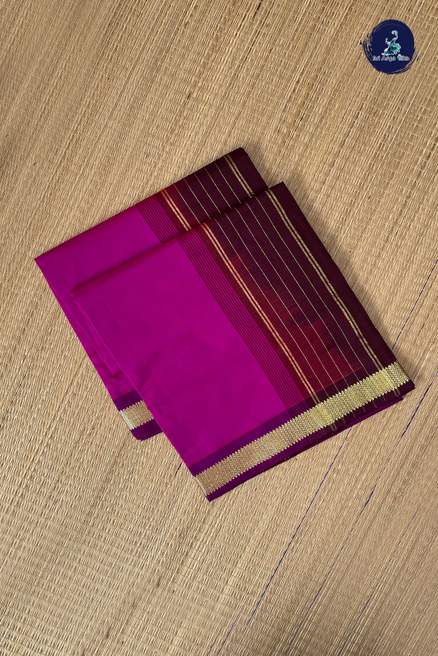 Vadamalli Half Pure Silk Cotton Saree With Plain Pattern