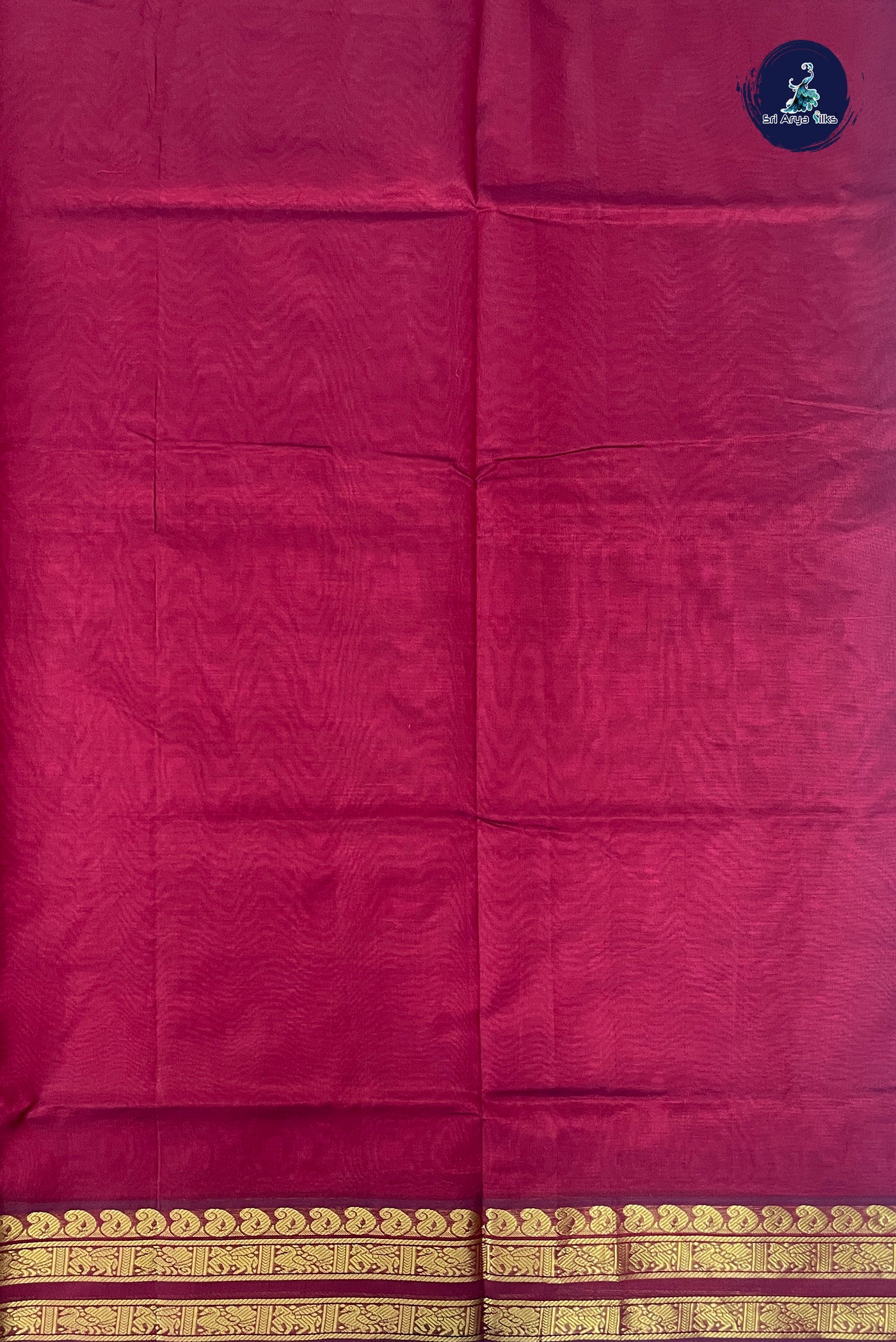 Pink Half Pure Silk Cotton Saree With Plain Pattern