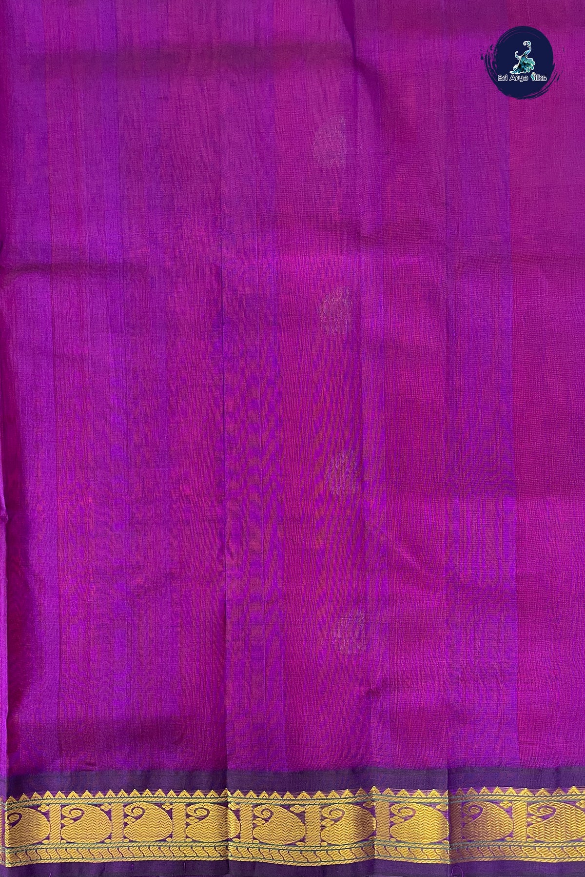 Bright Red Korvai Silk Cotton Saree With Zari Buttas Pattern