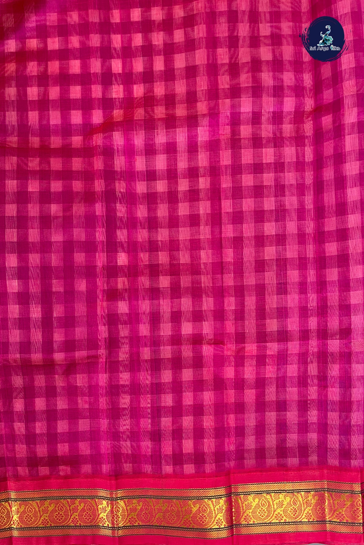 Multi Colour Checked Saree With Checked Pattern