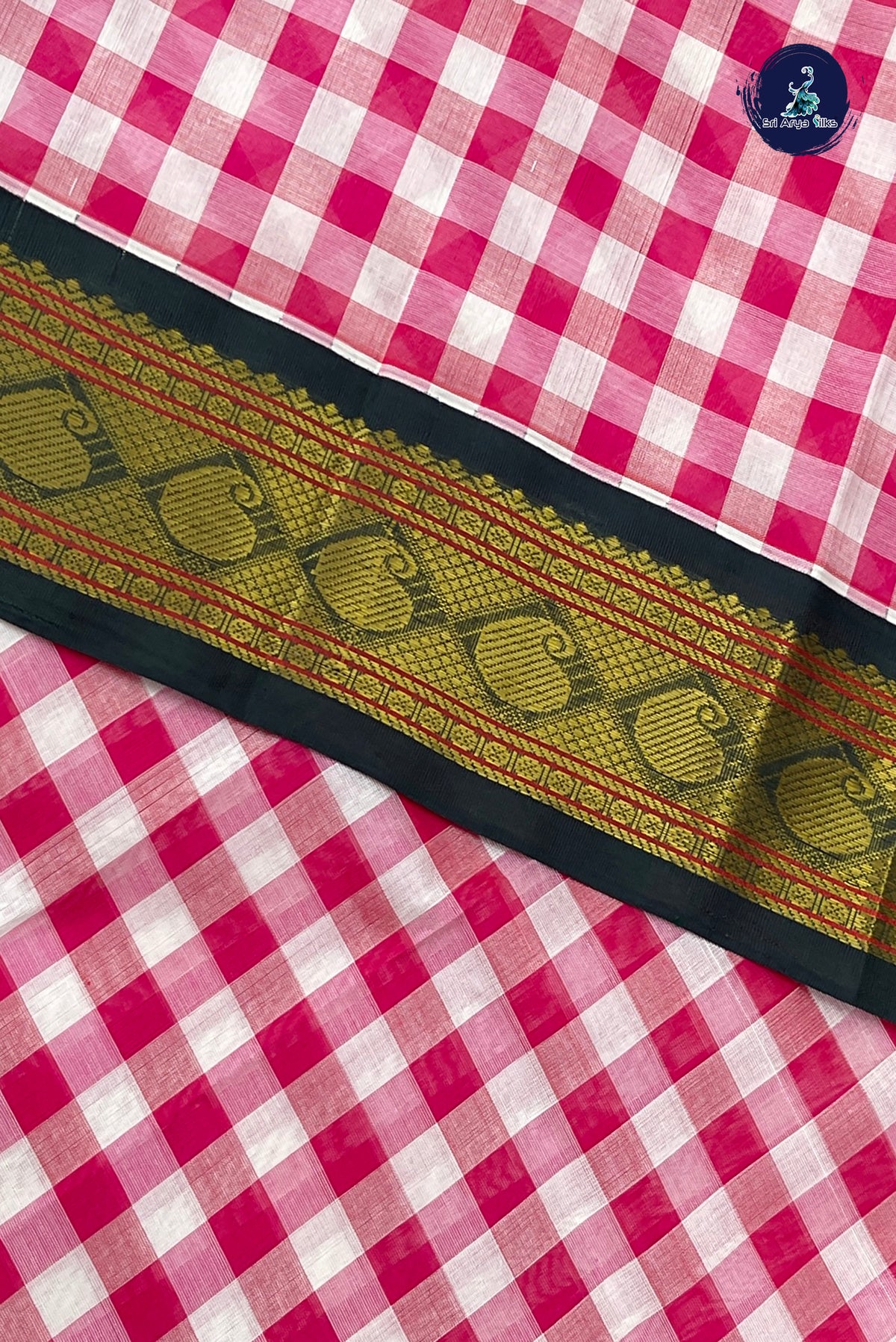 Multi Colour Checked Saree With Checked Pattern