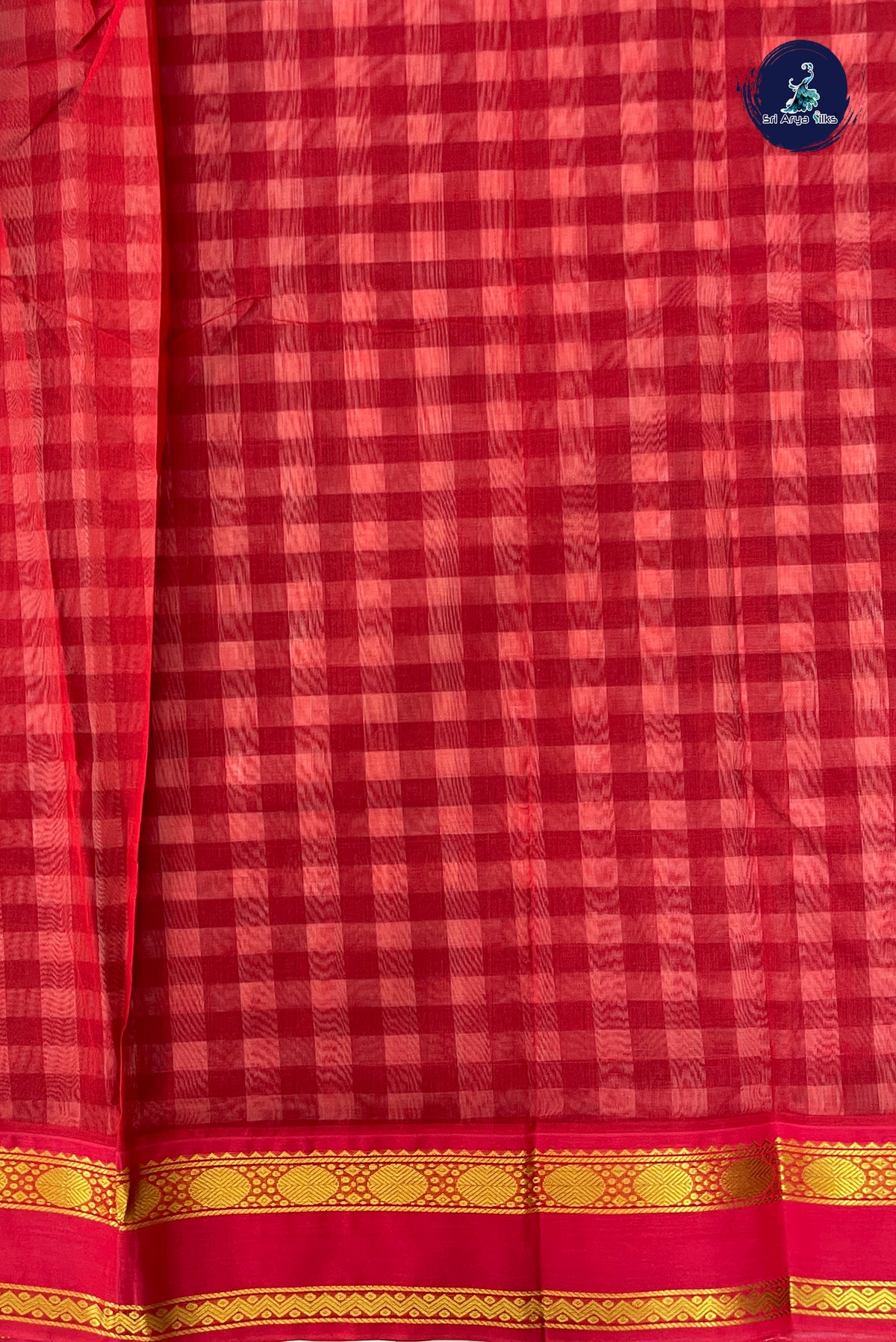 Multi Colour Checked Saree With Checked Pattern