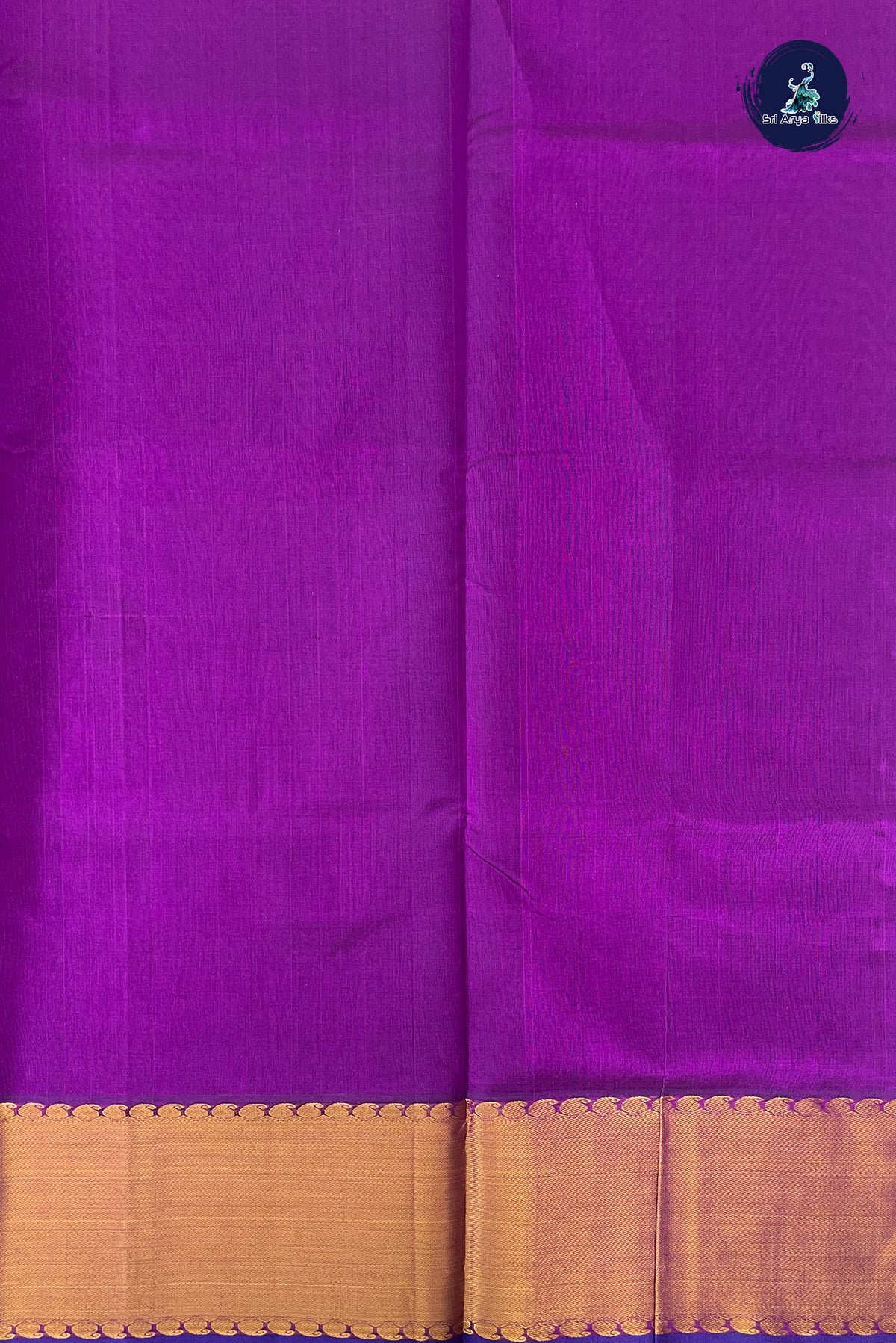 Violet Bridal Silk Cotton Saree With Plain Pattern