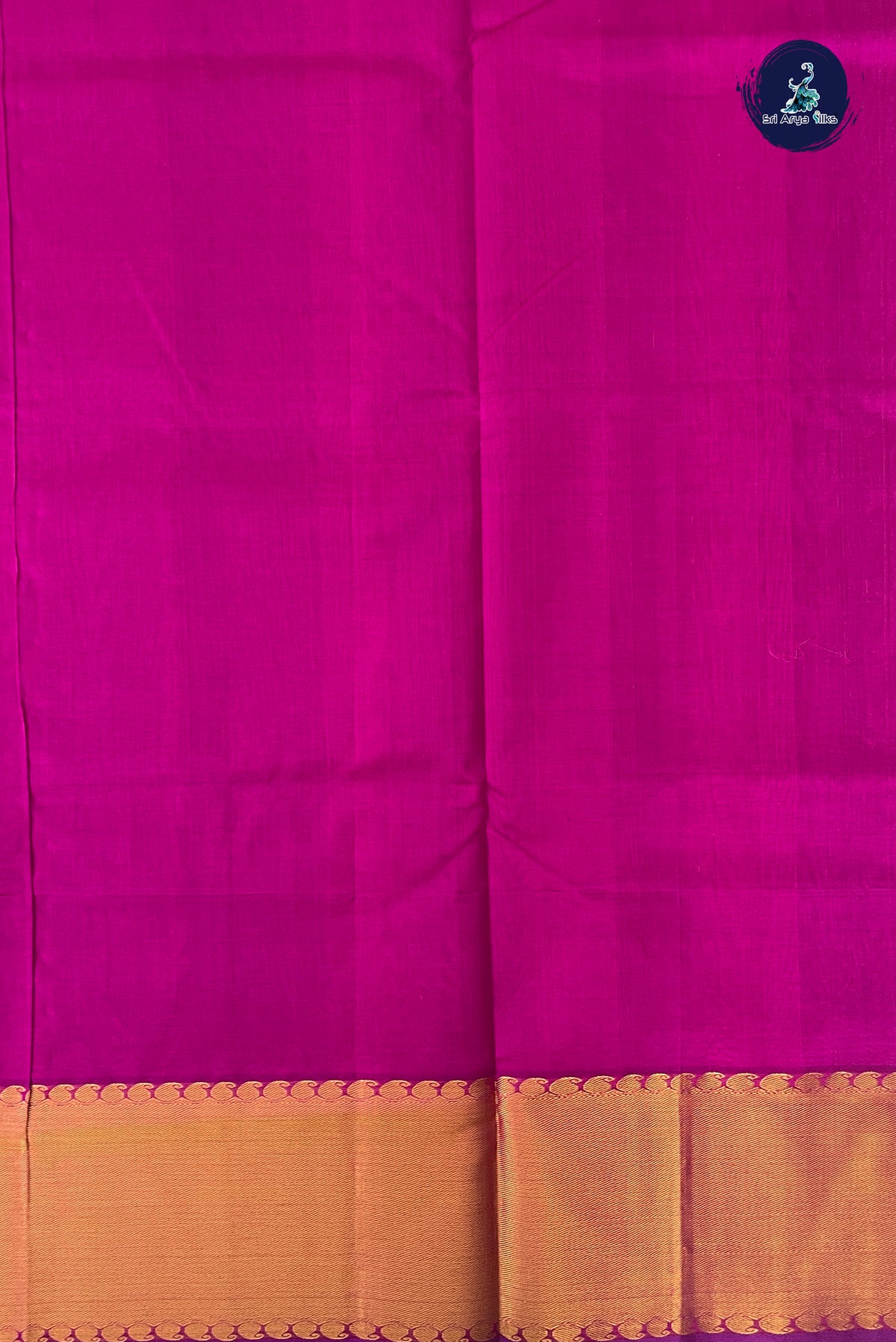 Magenta Pink Bridal Silk Cotton Saree With Plain Pattern