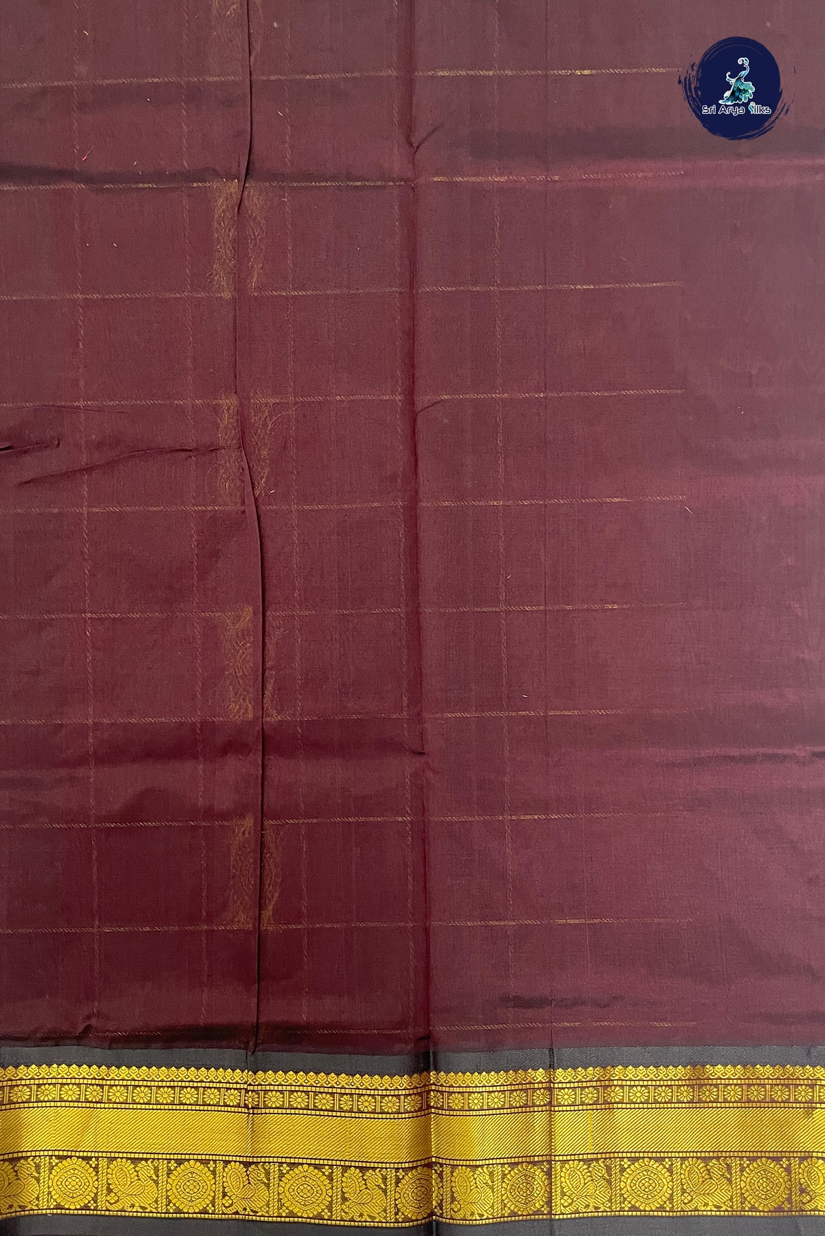 Coffee Brown Bridal Silk Cotton Saree With Mayil Chakram Butta Pattern