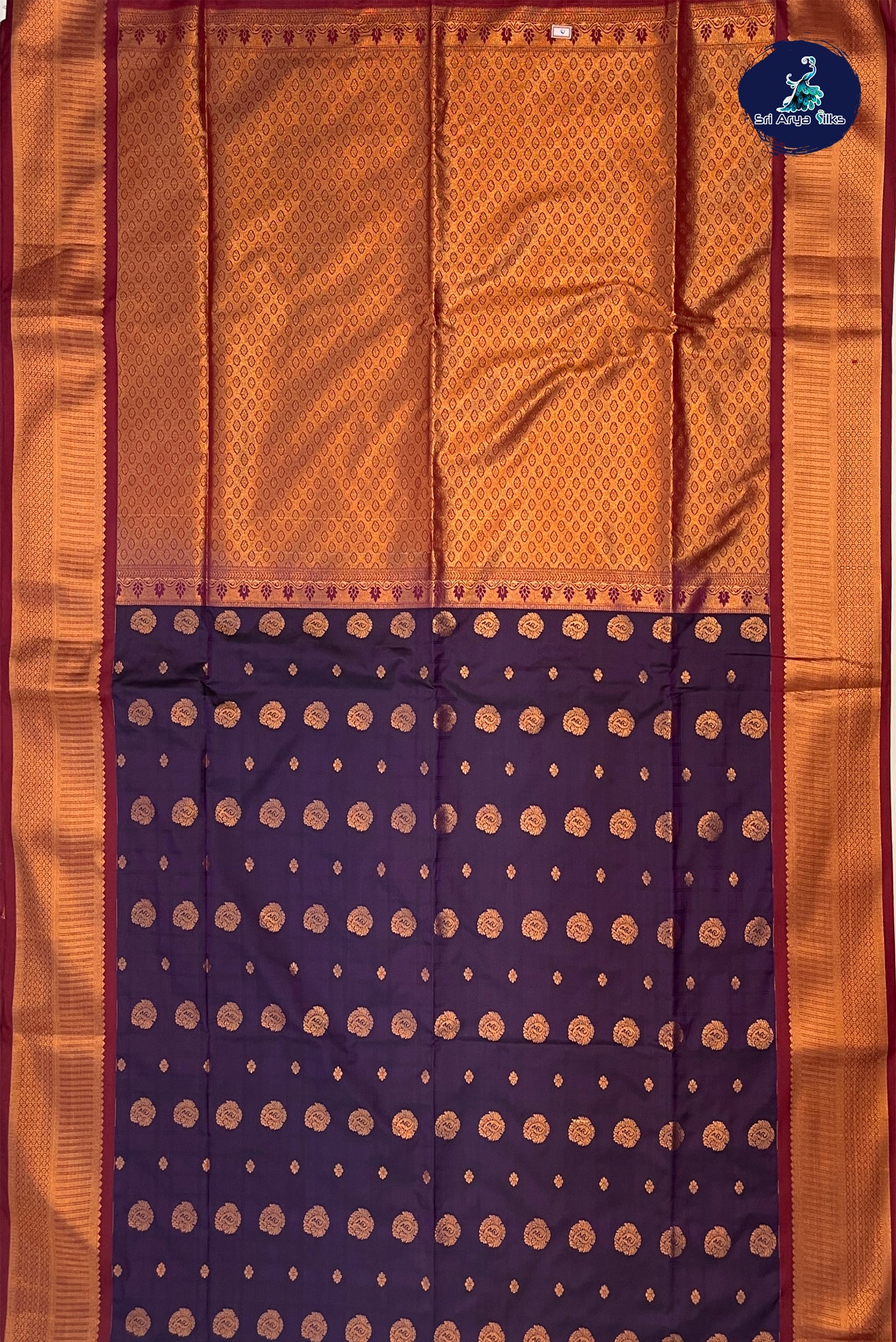Jamun Semi Silk Saree With Buttas Pattern