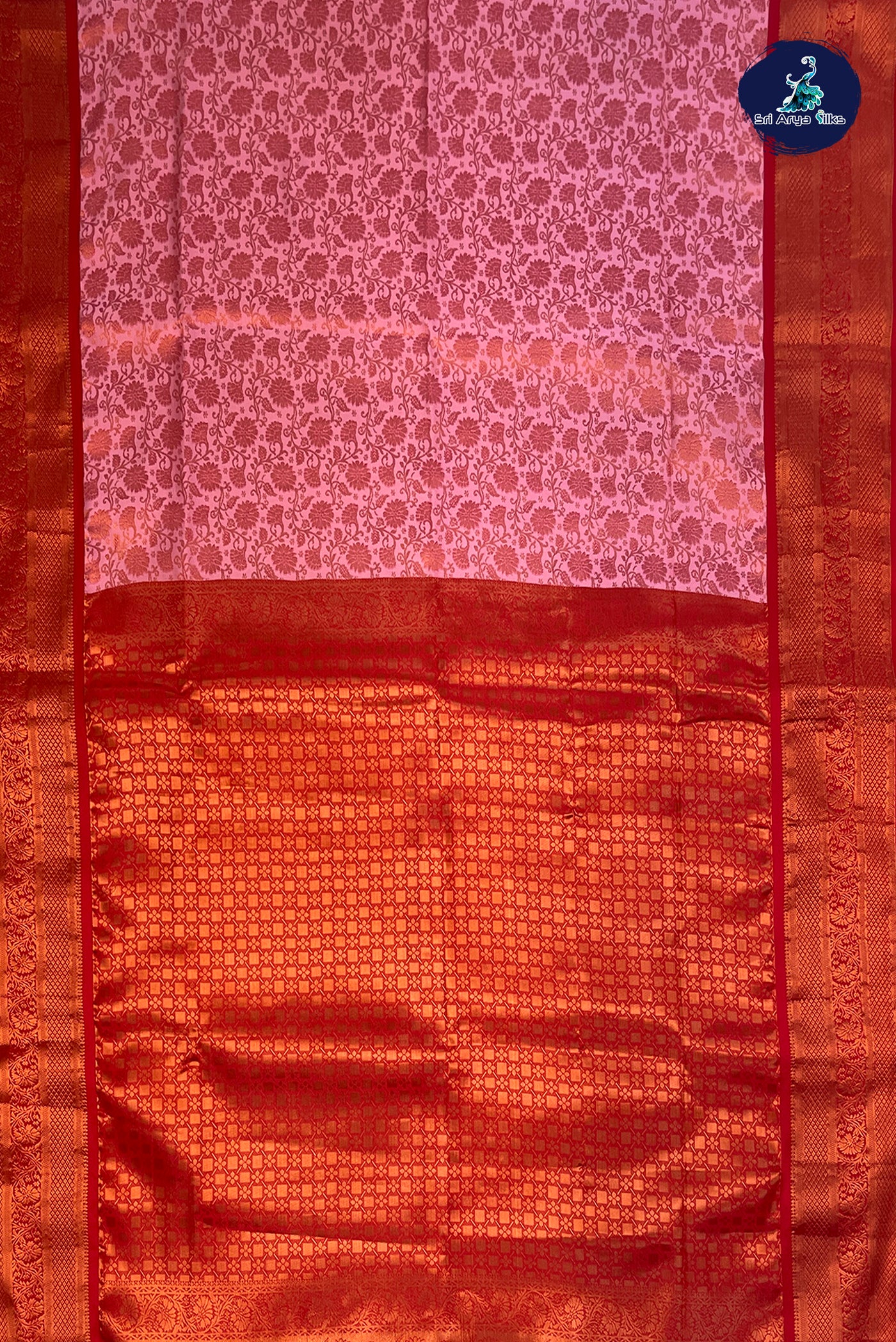 Baby Pink Semi Silk Saree With Jacquard Pattern