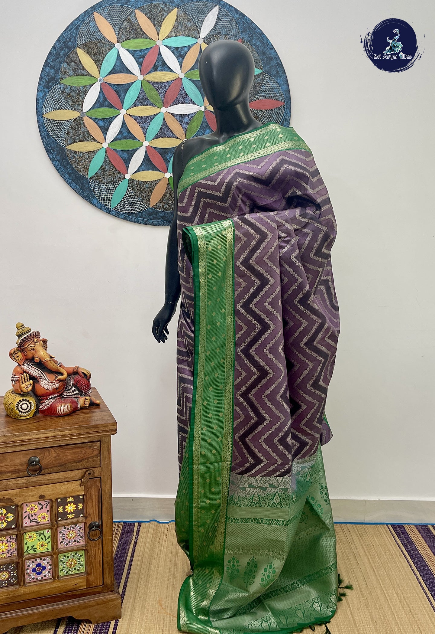 Lavender Semi Soft Silk Saree With Jacquard Pattern