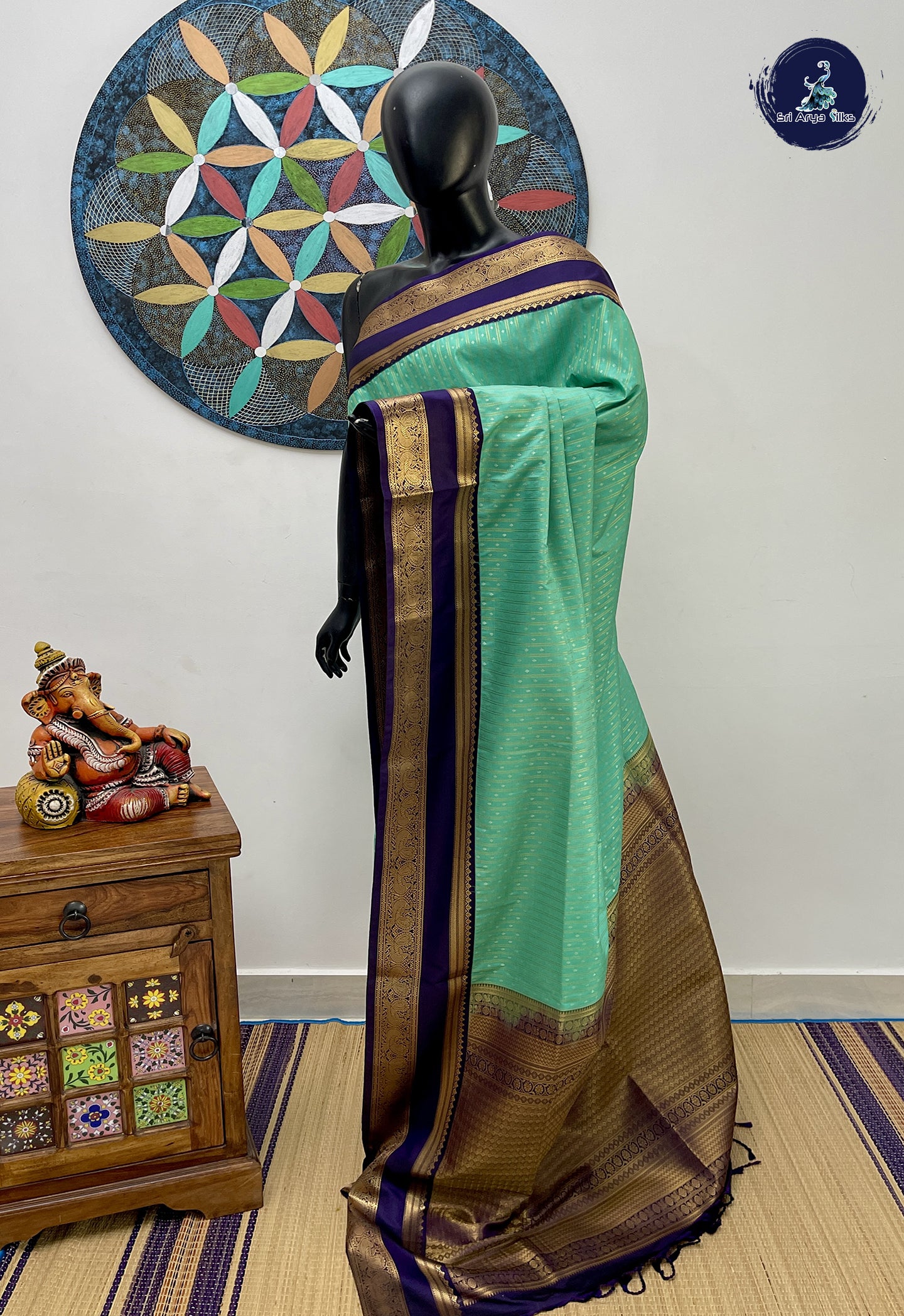 Teal Semi Soft Silk Saree With Jacquard Pattern