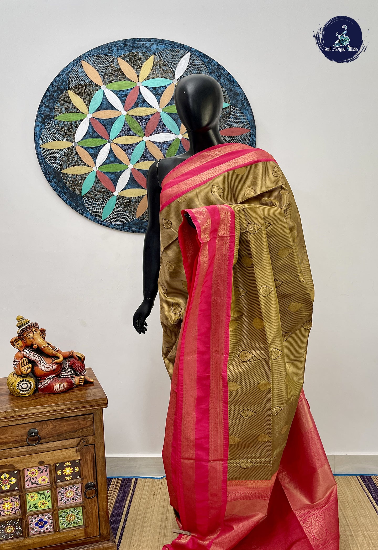 Honey Brown Semi Soft Silk Saree With Jacquard Pattern