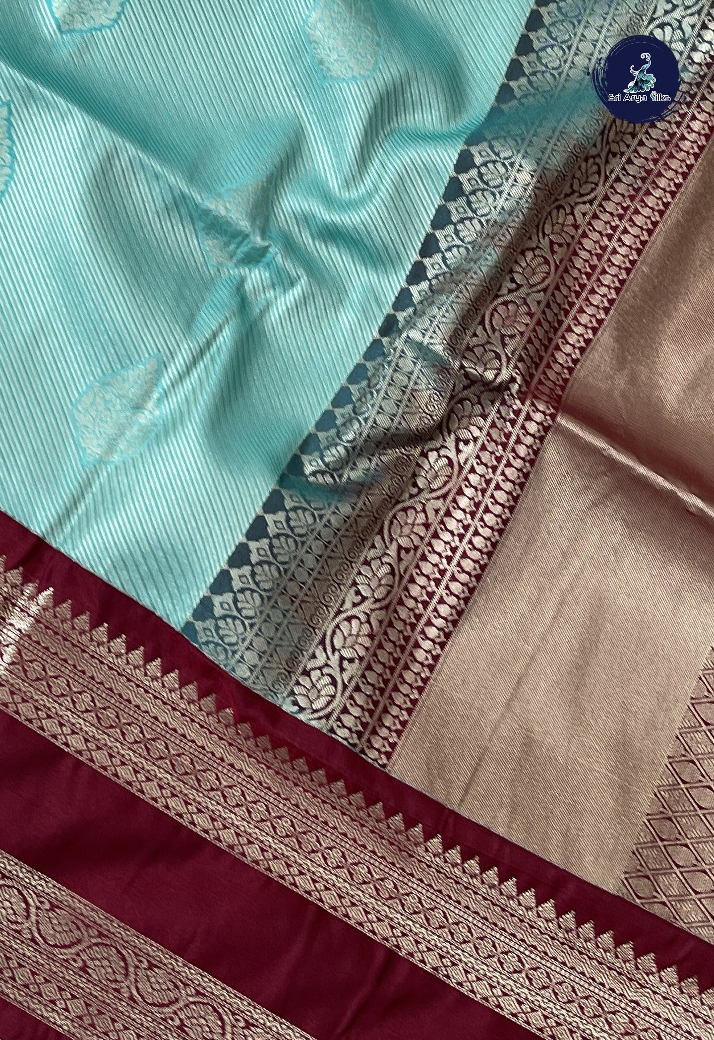Light Blue Semi Soft Silk Saree With Jacquard Pattern
