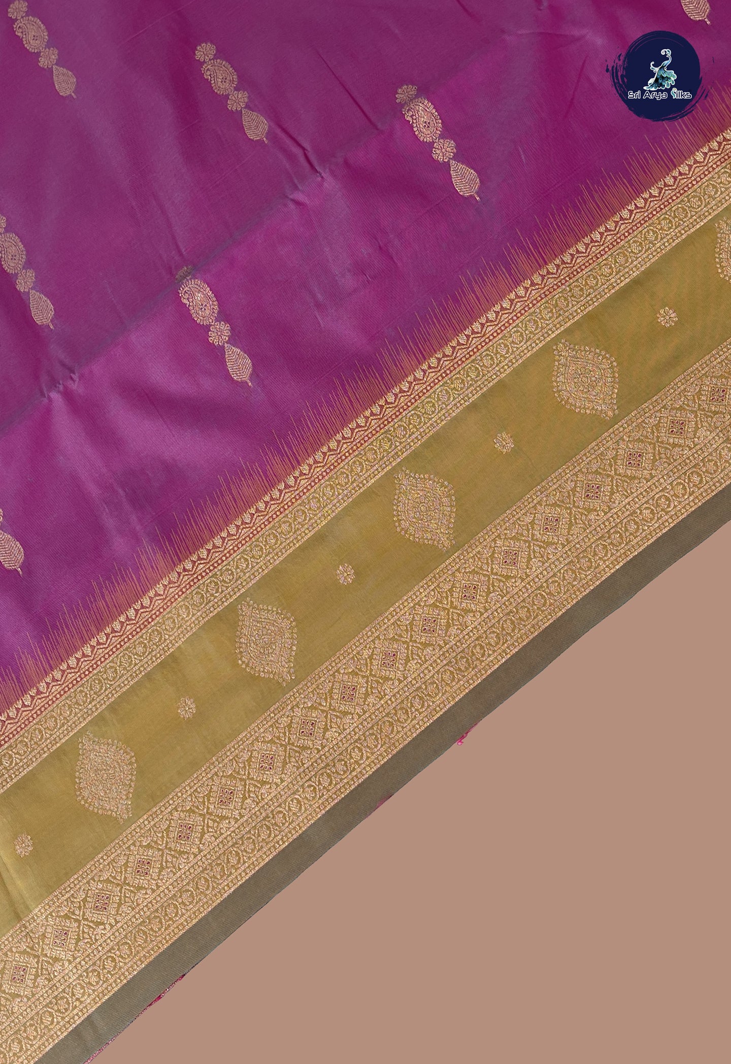 Dual Tone Purple Semi Soft Silk Saree With Zari Buttas Pattern