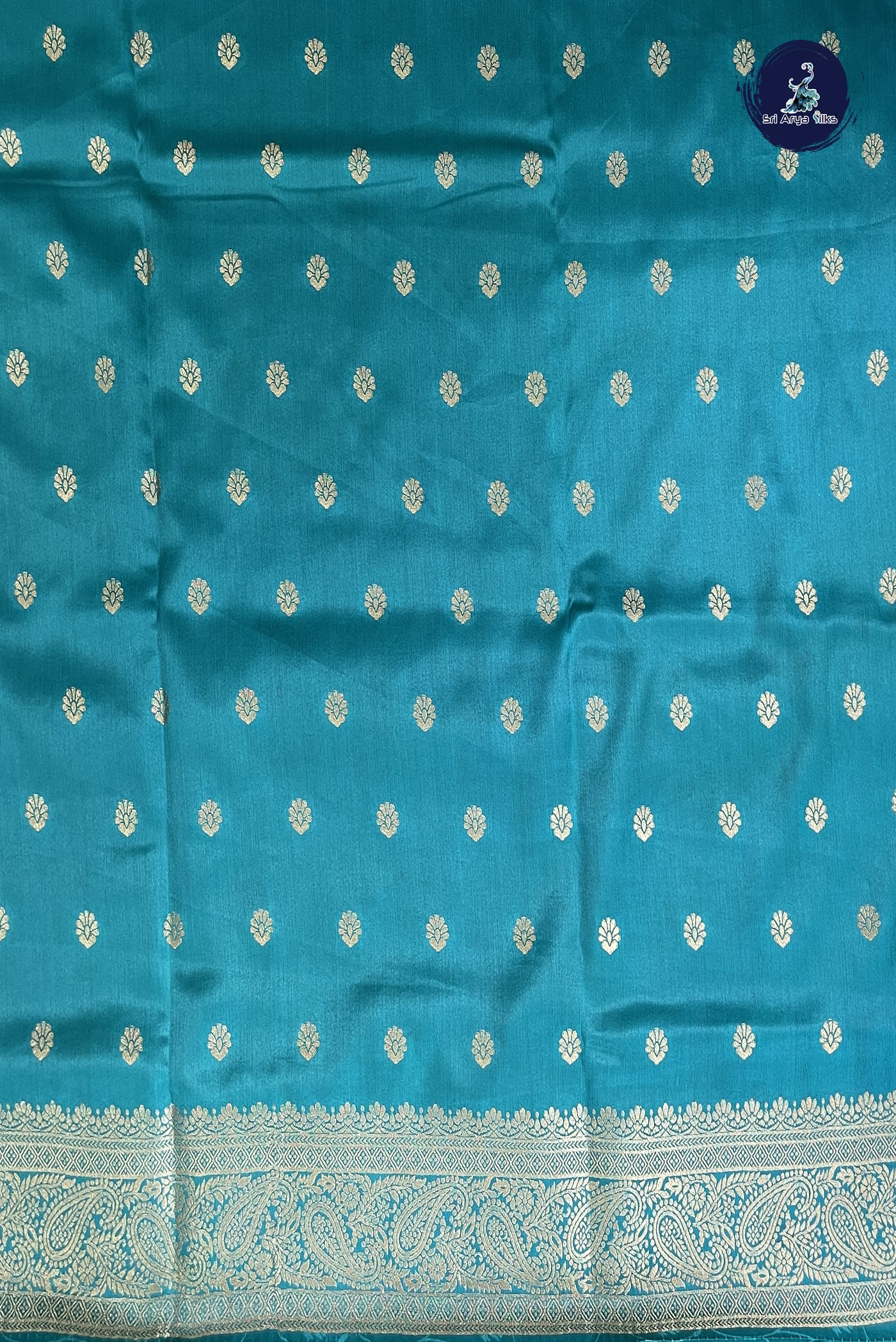 Mehendi Green Semi Silk Saree With Embossed Pattern