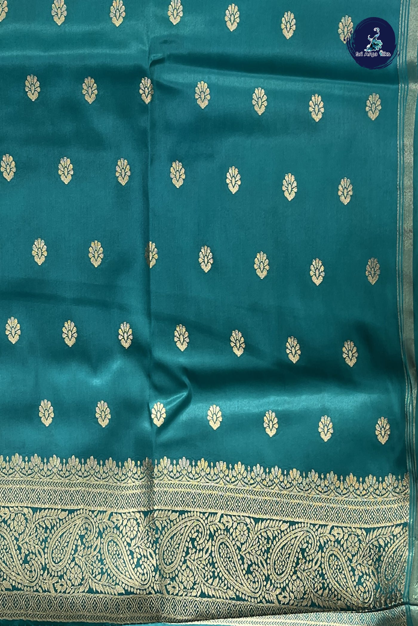 Mehendi Green Semi Silk Saree With Embossed Pattern