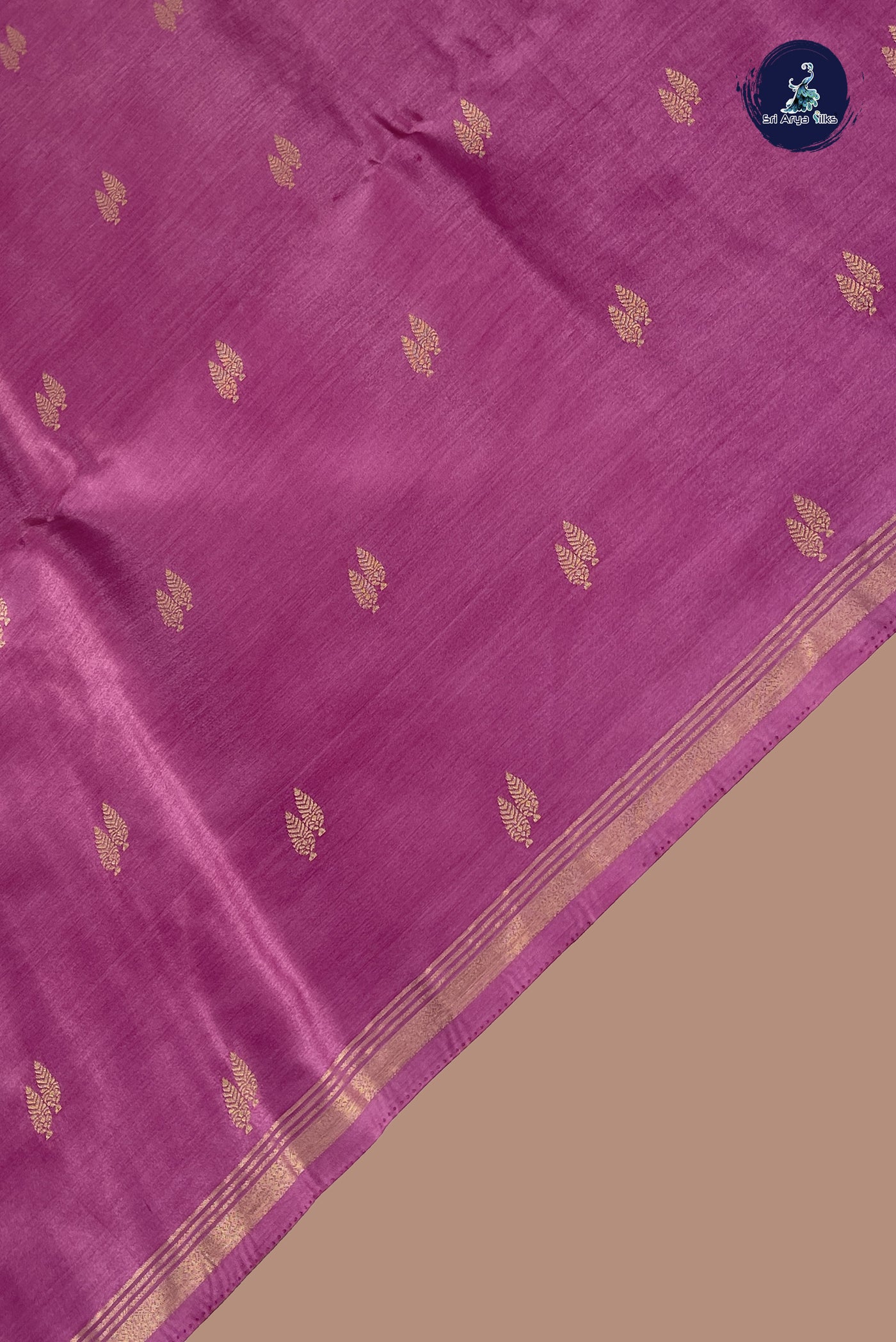 Lotus Pink Semi Silk Saree With Zari Buttas Pattern