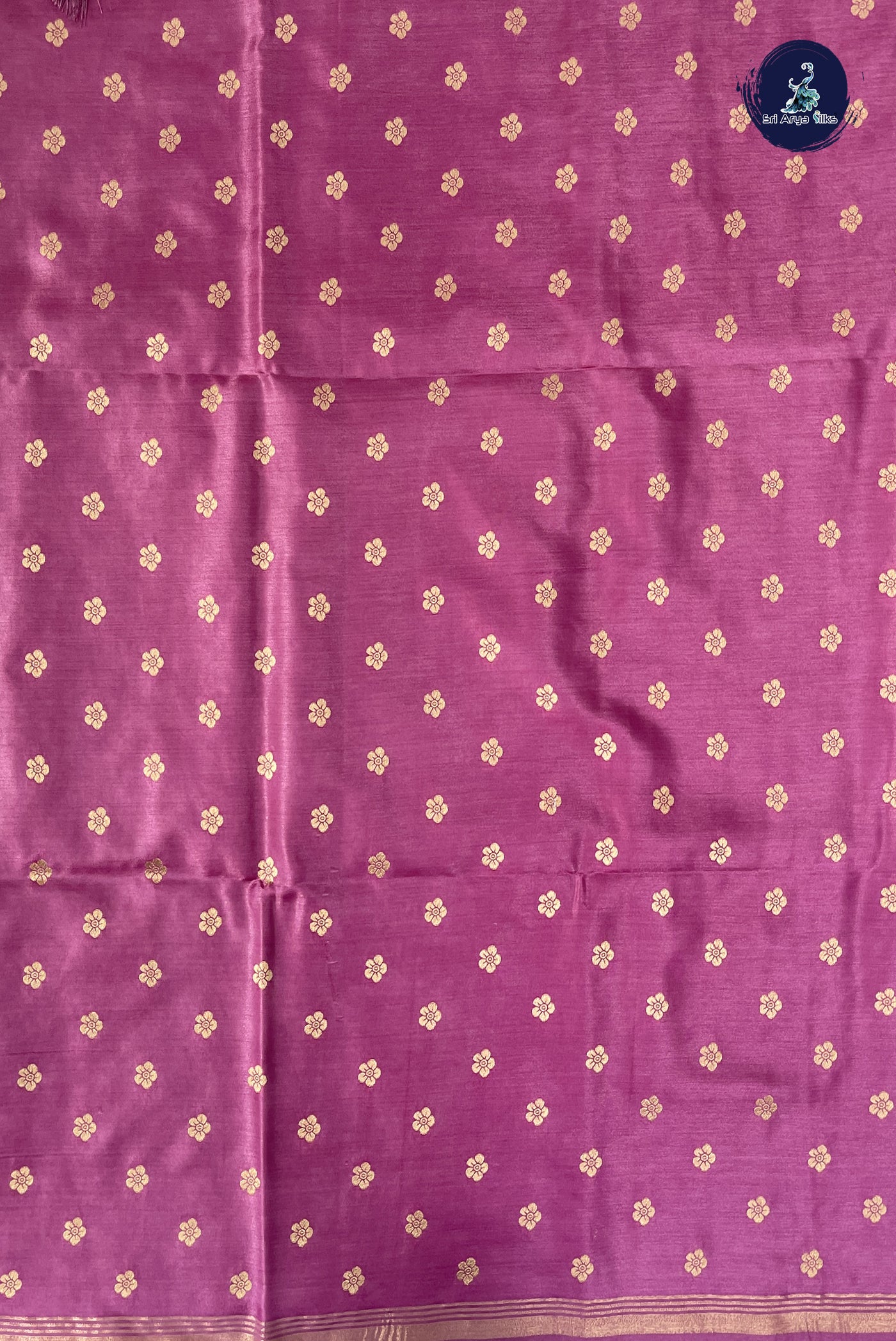 Lotus Pink Semi Silk Saree With Zari Buttas Pattern