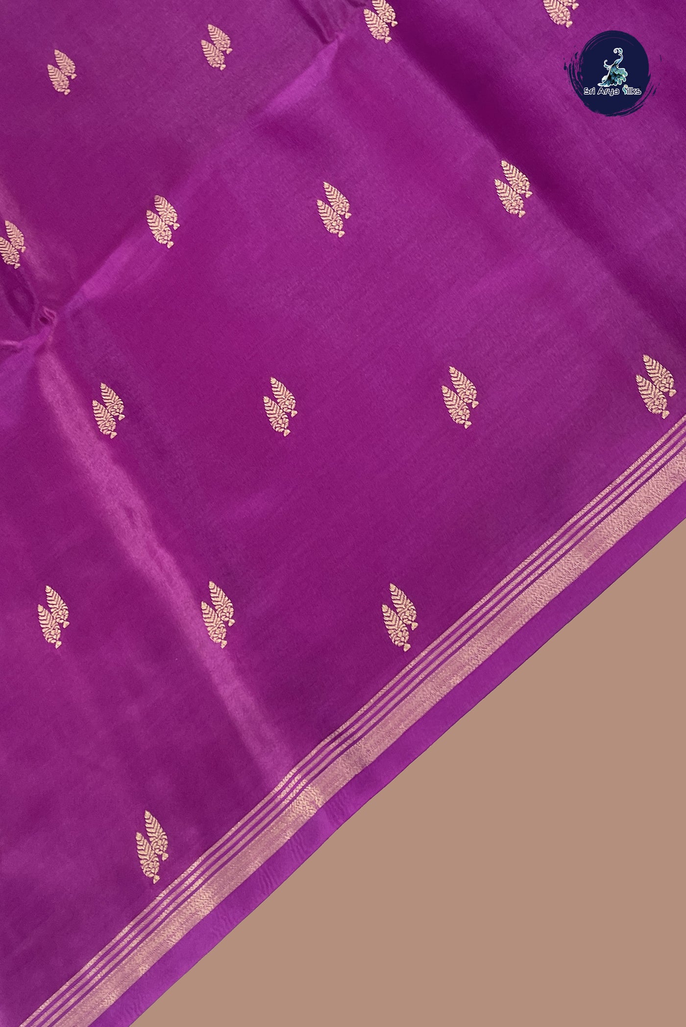 Jamun Semi Silk Saree With Zari Buttas Pattern