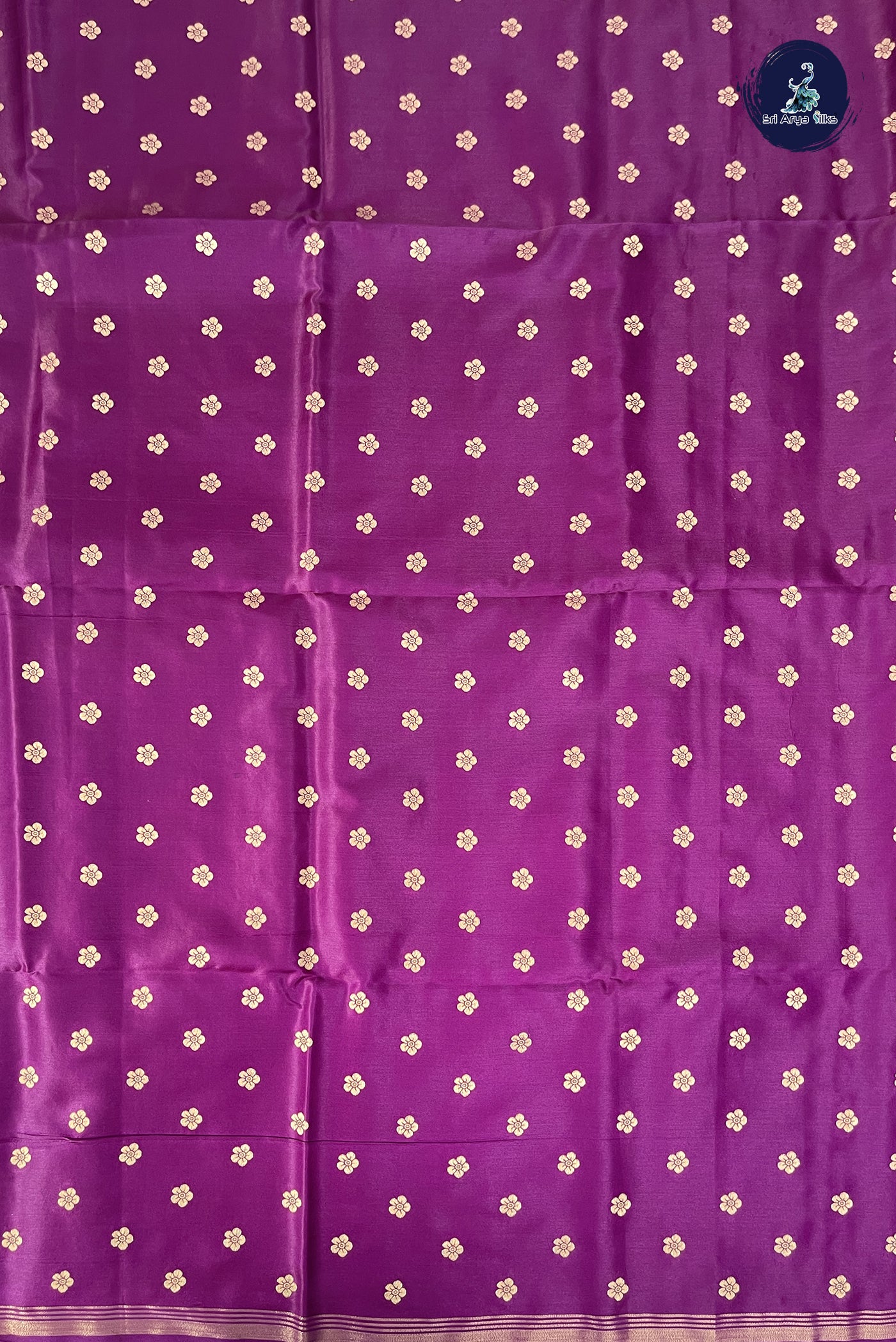 Jamun Semi Silk Saree With Zari Buttas Pattern