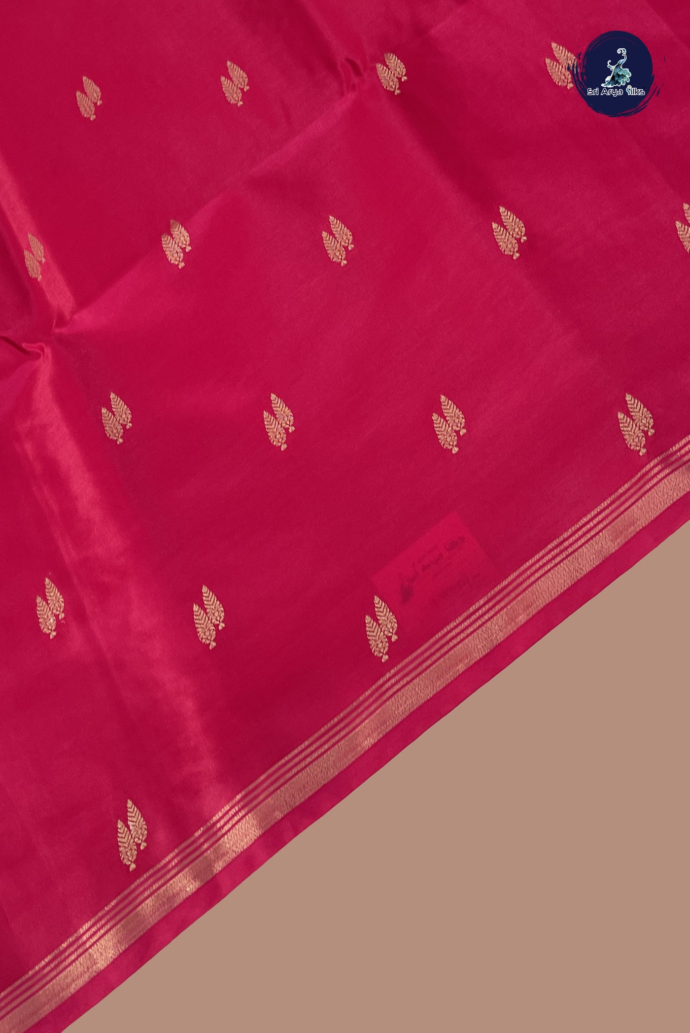 Dark Pink Semi Silk Saree With Zari Buttas Pattern