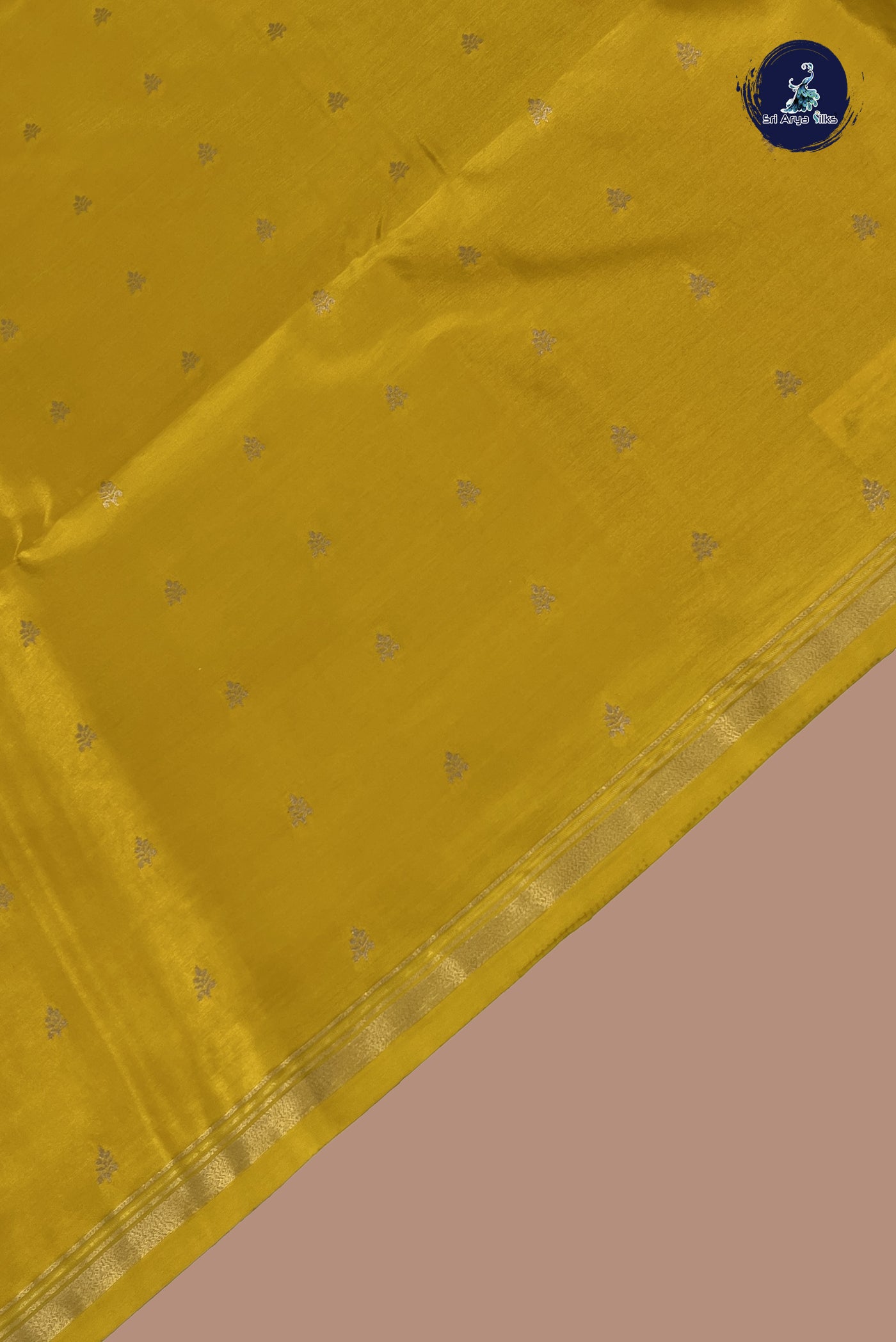 Lemon Yellow Semi Silk Saree With Zari Buttas Pattern