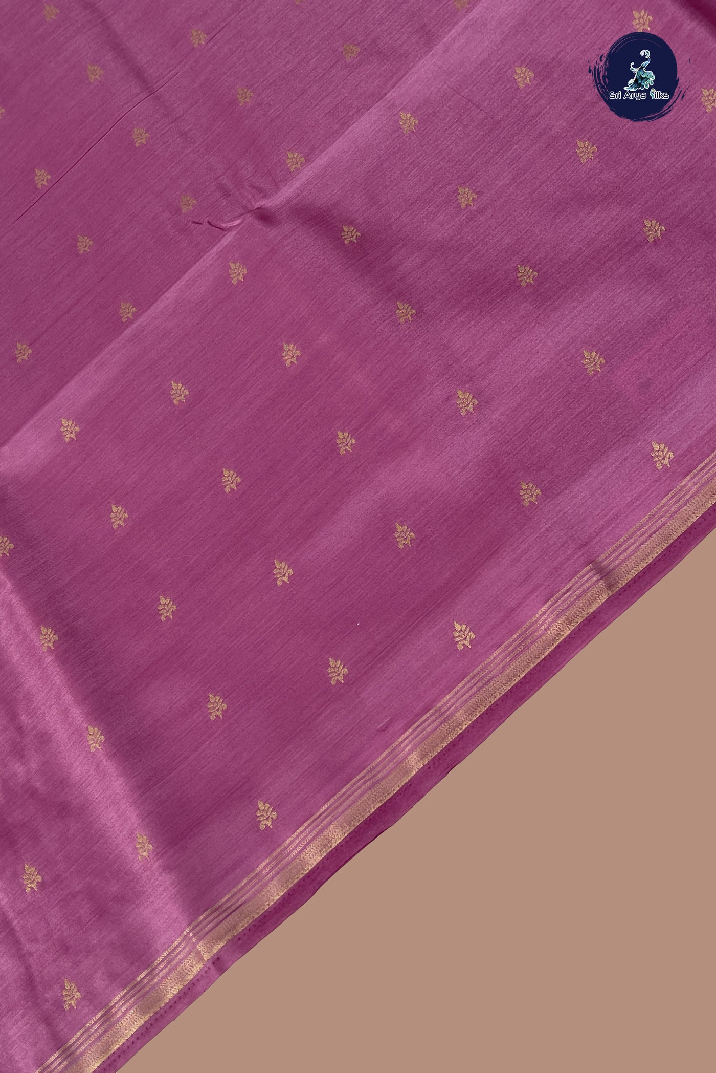 Lotus Pink Semi Silk Saree With Zari Buttas Pattern