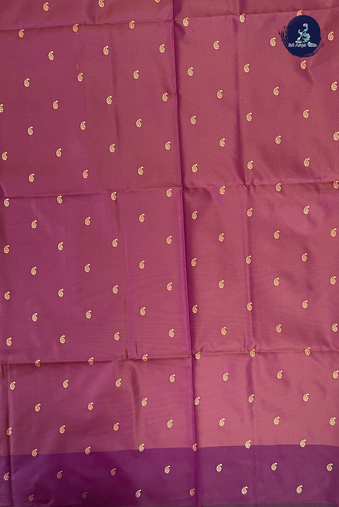 Dual Tone Pink Semi Silk Saree With Zari Buttas Pattern