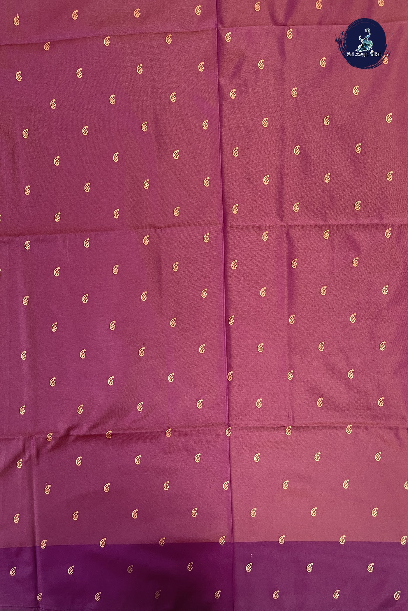 Dual Tone Pink Semi Silk Saree With Zari Buttas Pattern