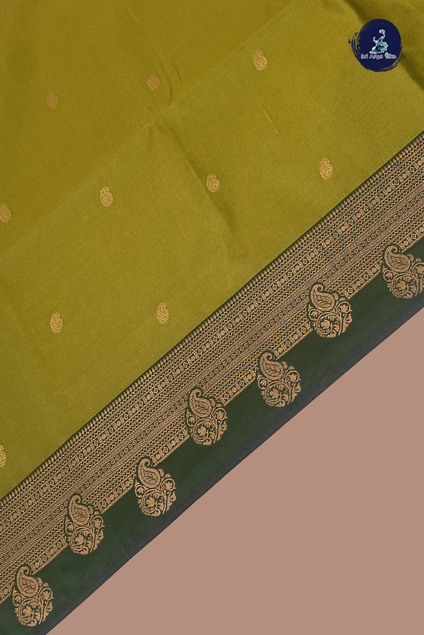 Mehendi Green Semi Silk Saree With Zari Buttas Pattern