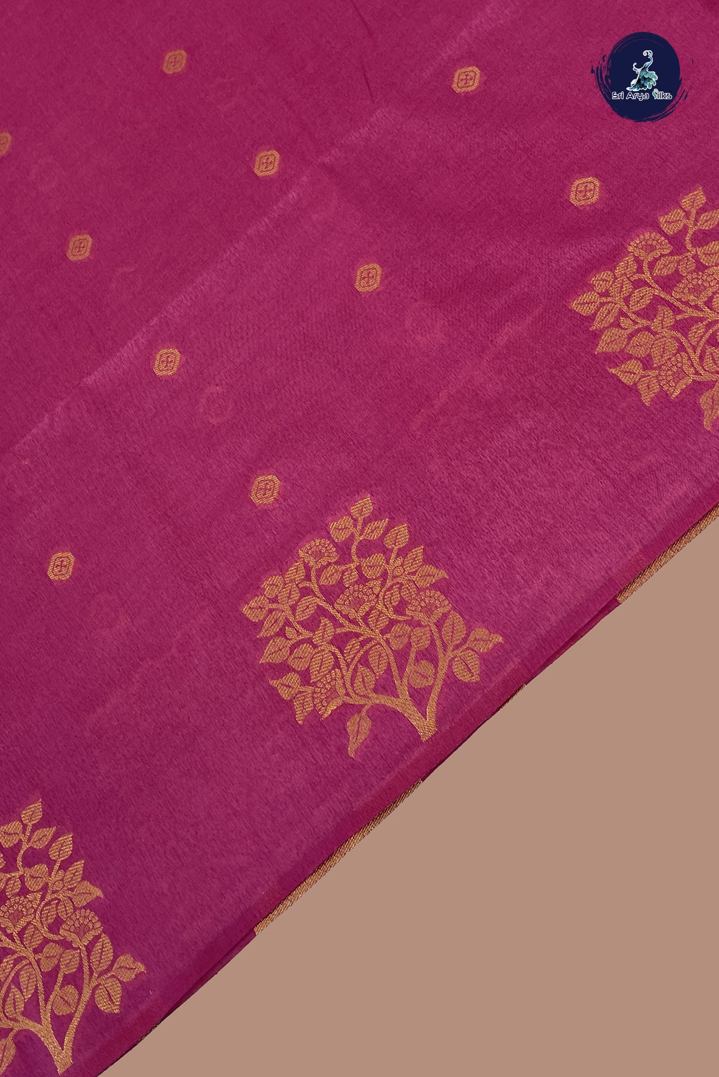 Onion Pink Semi Silk Saree With Buttas Pattern