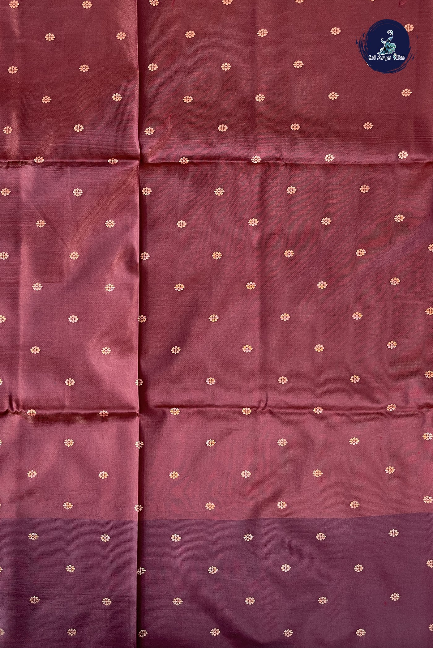 Rust Semi Silk Saree With Zari Buttas Pattern