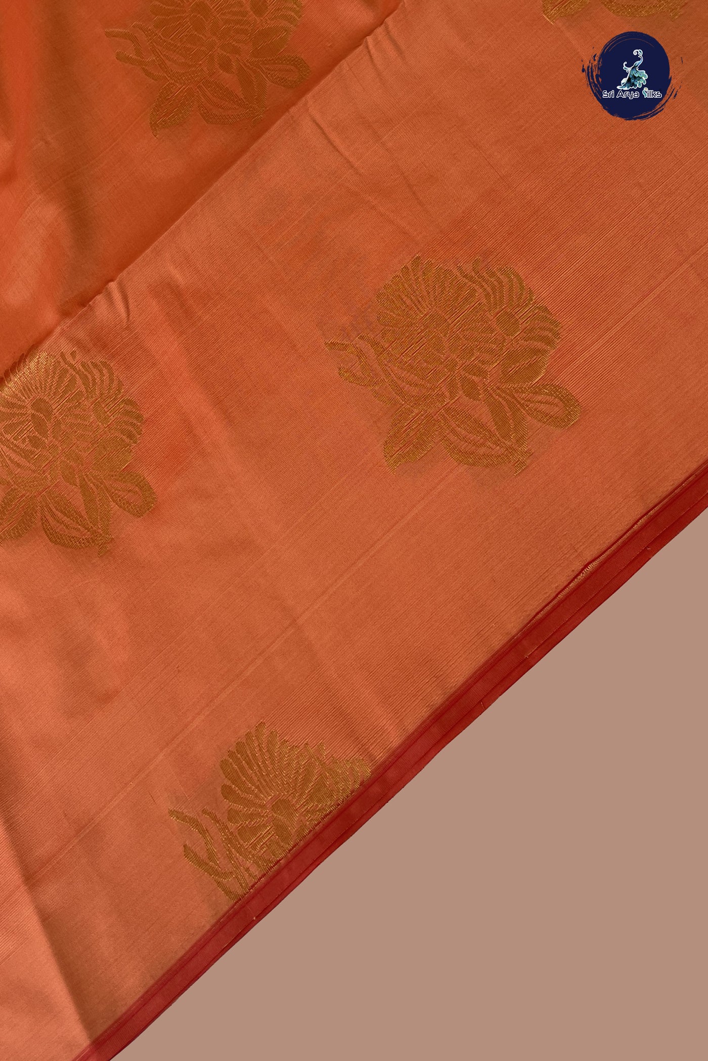 Peach Semi Silk Saree With Zari Buttas Pattern