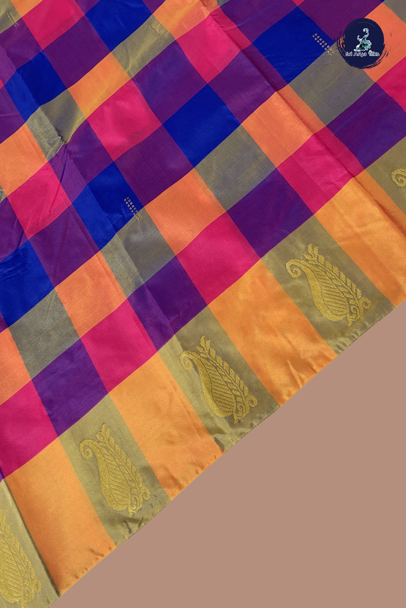 Multi Colour Semi Silk Saree With Paalum Pazham Kattam Pattern