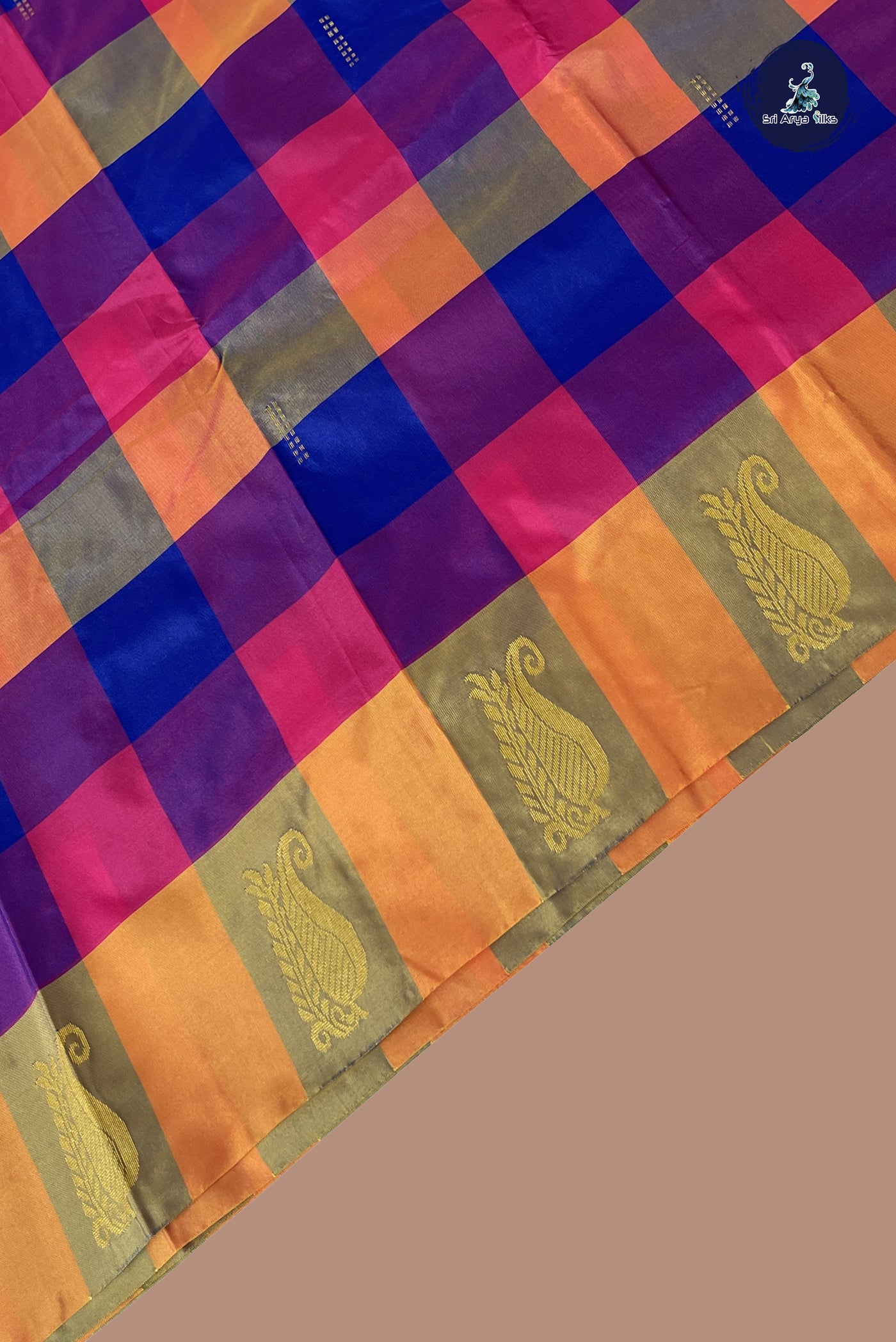 Multi Colour Semi Silk Saree With Paalum Pazham Kattam Pattern
