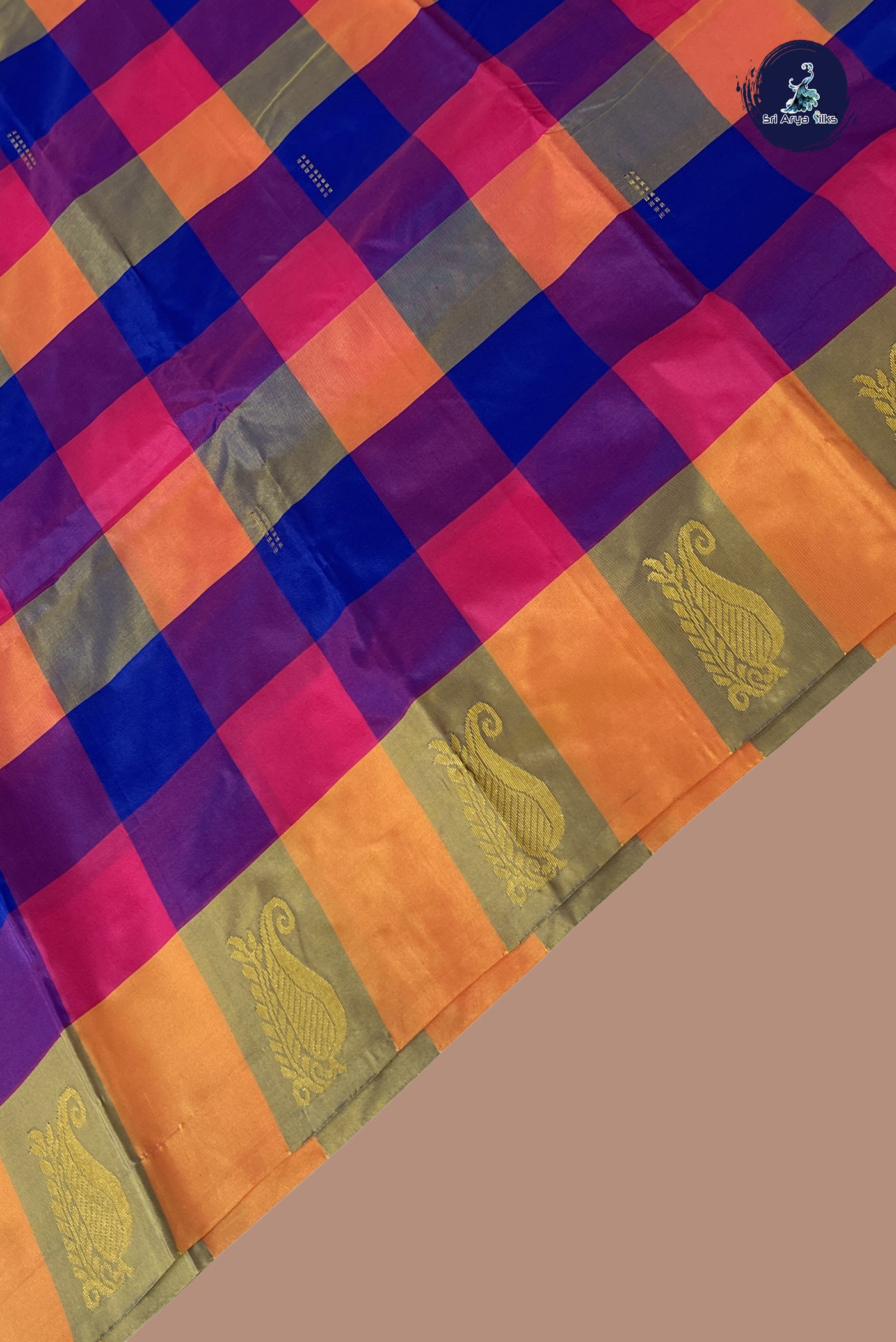 Multi Colour Semi Silk Saree With Paalum Pazham Kattam Pattern